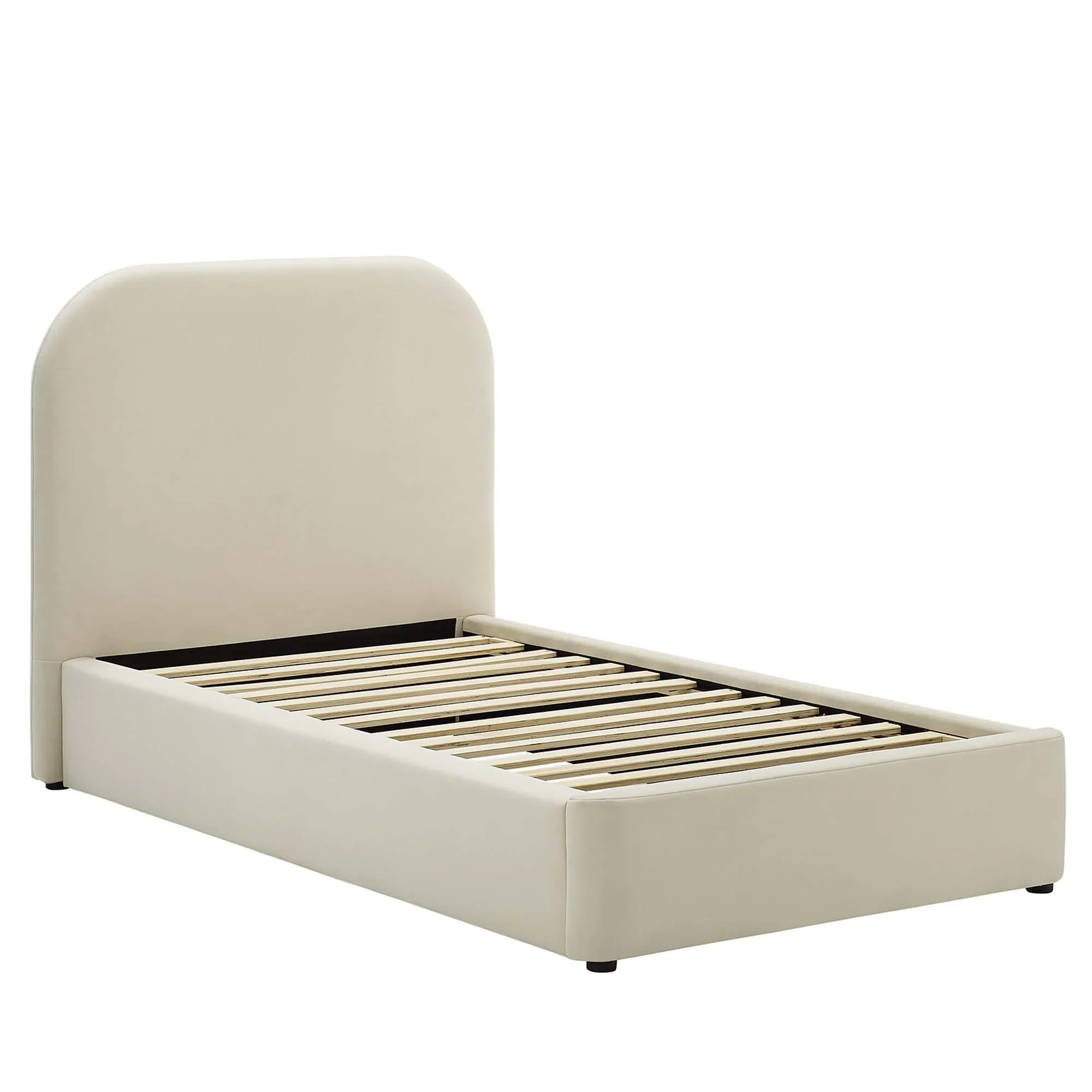 Keynote Performance Velvet Curved Platform Bed - Image 5