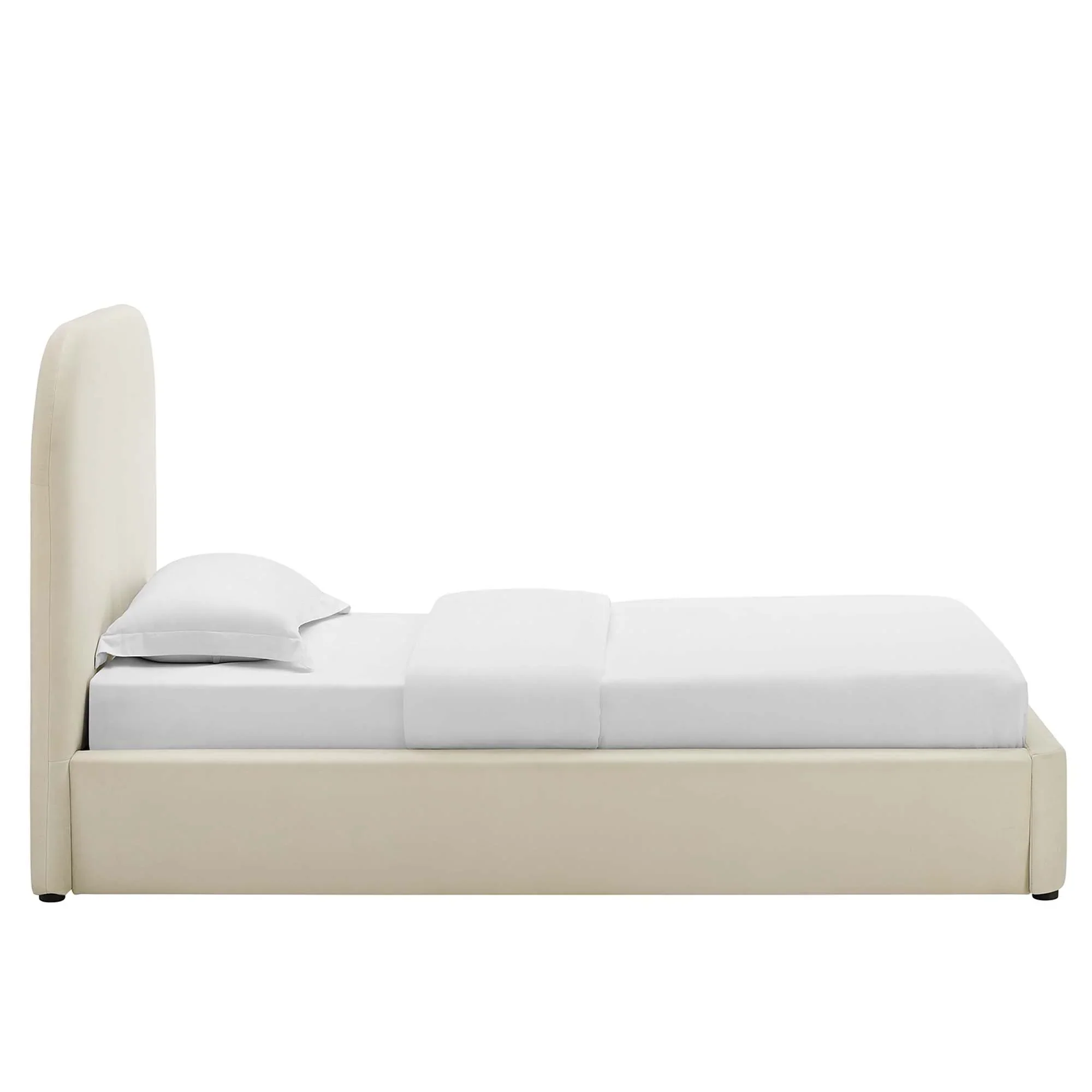 Keynote Performance Velvet Curved Platform Bed - Image 6