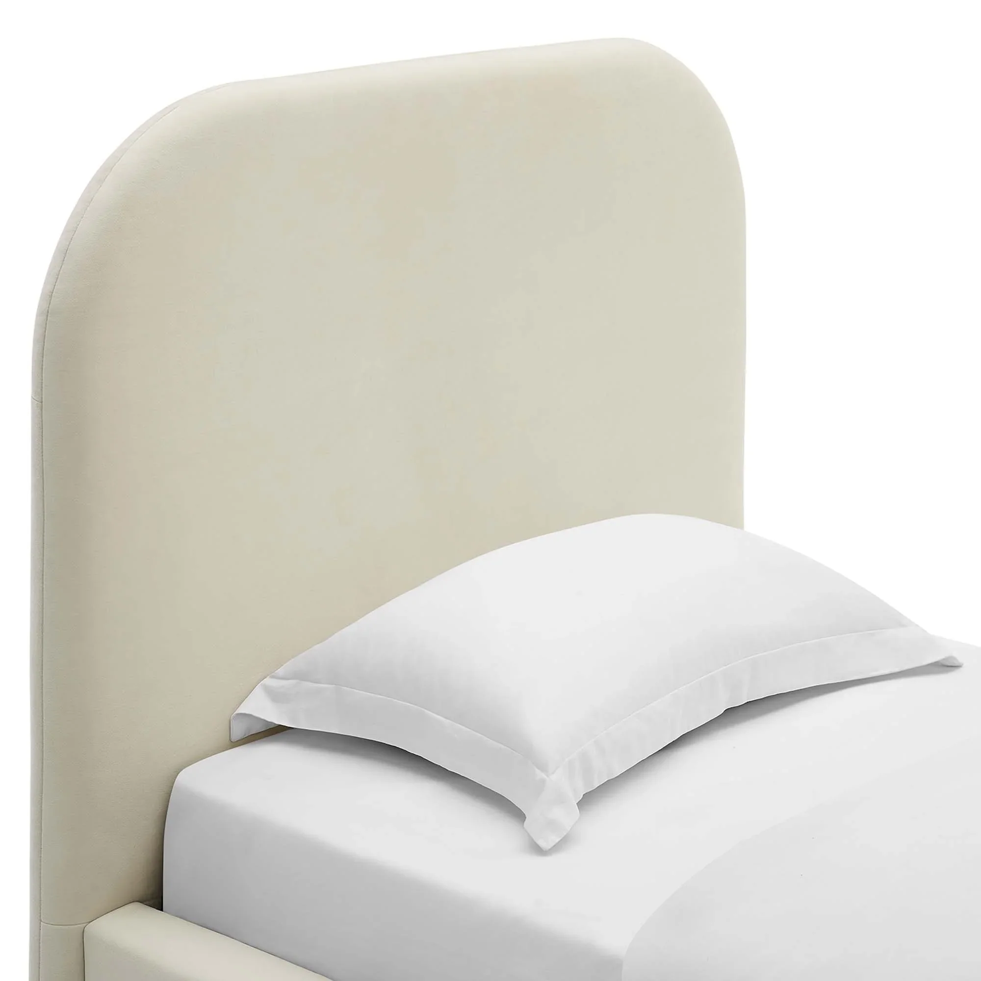 Keynote Performance Velvet Curved Platform Bed - Image 8