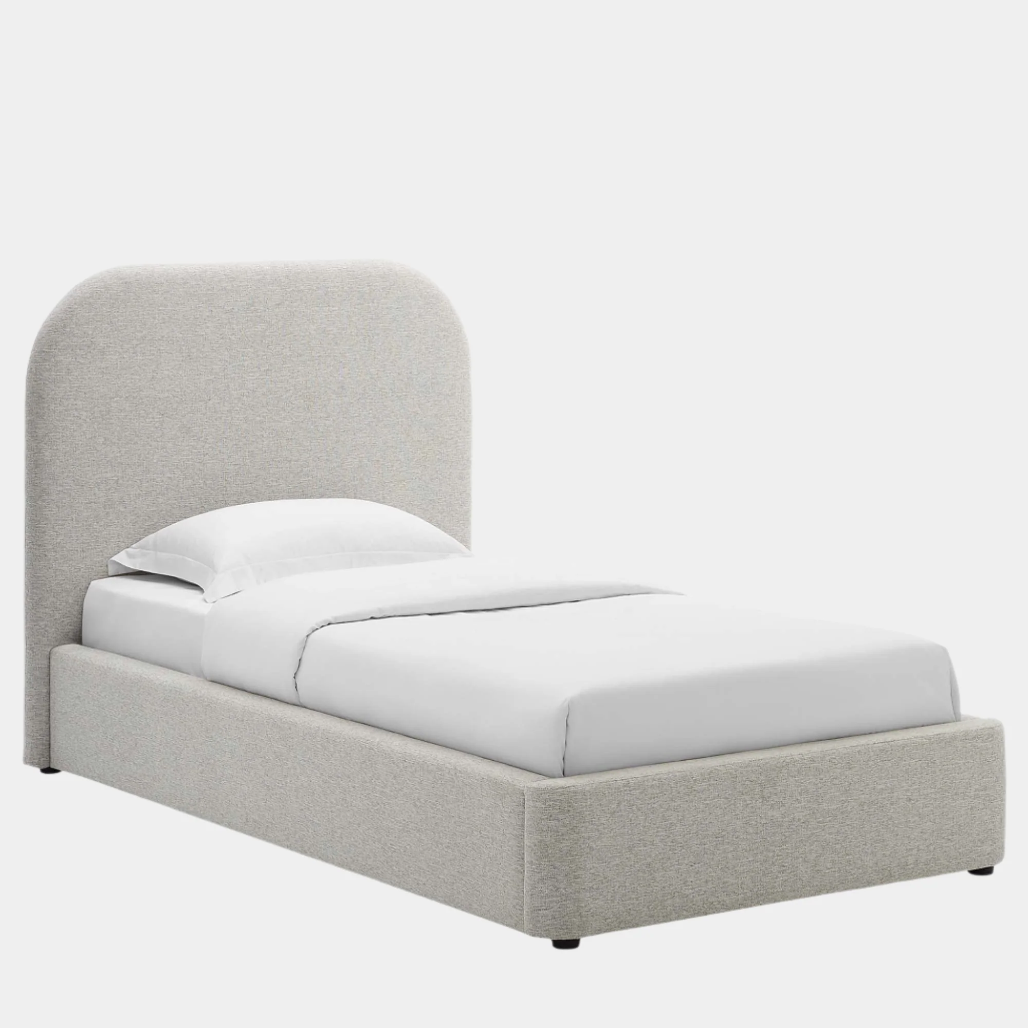 Keynote Upholstered Fabric Curved Platform Bed - Image 10