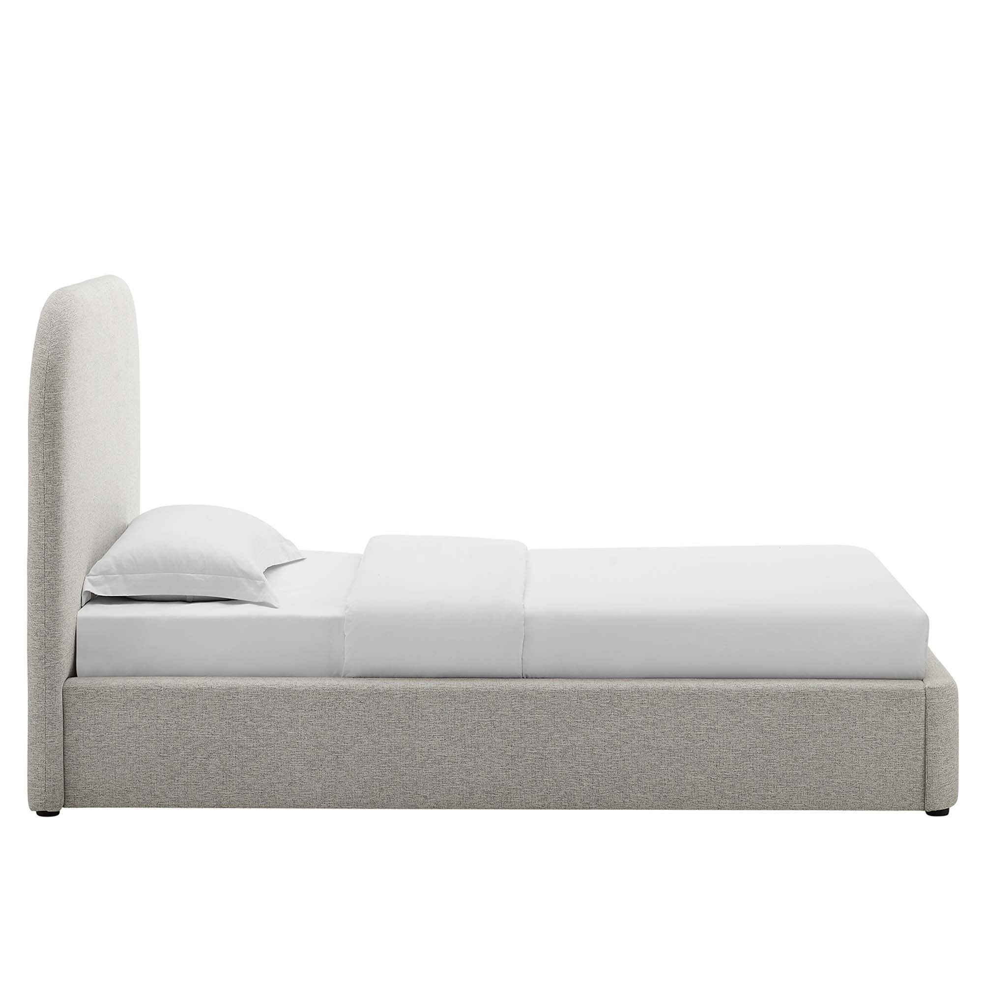 Keynote Upholstered Fabric Curved Platform Bed - Image 15
