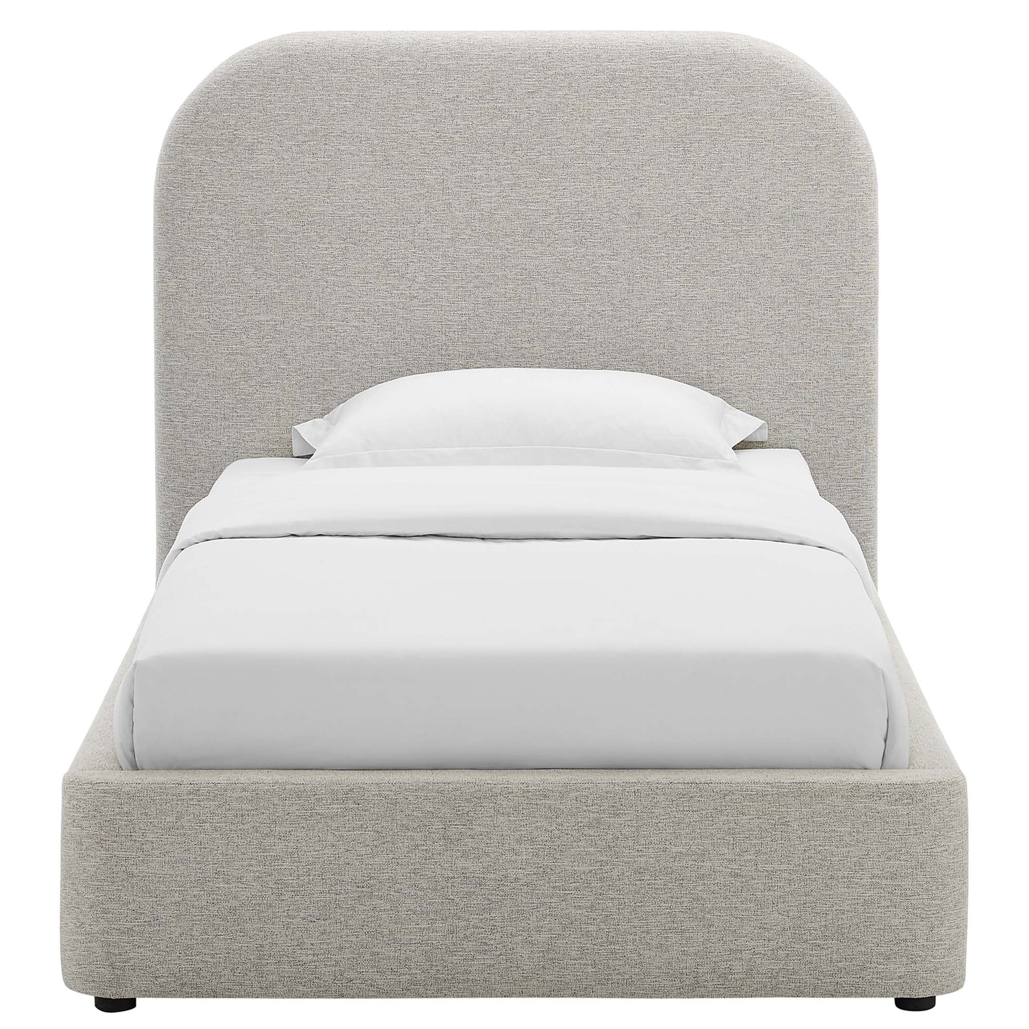 Keynote Upholstered Fabric Curved Platform Bed - Image 16