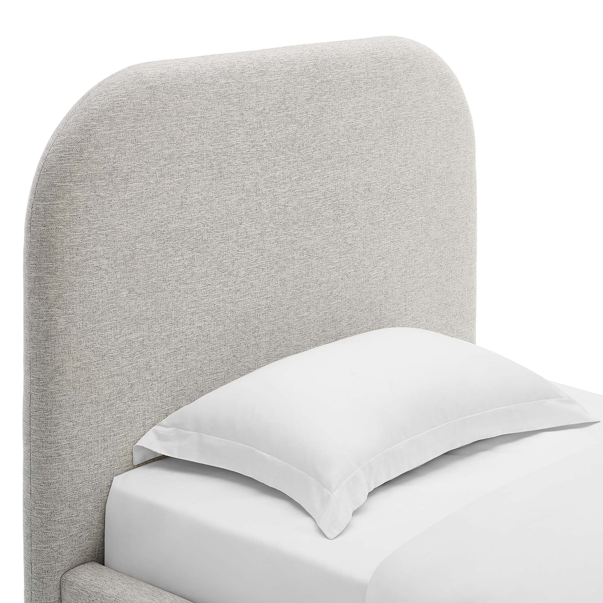 Keynote Upholstered Fabric Curved Platform Bed - Image 17