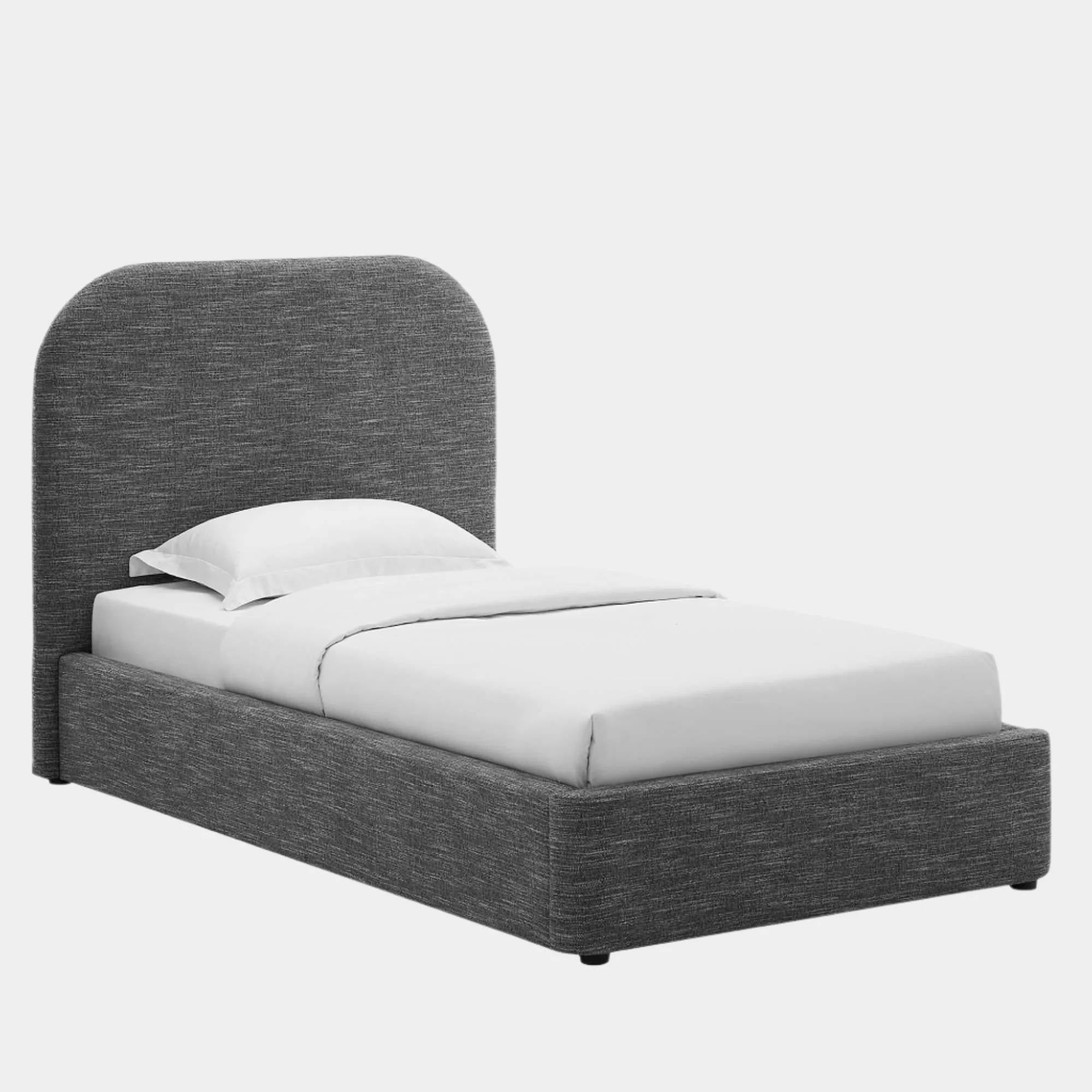 Keynote Upholstered Fabric Curved Platform Bed - Image 19