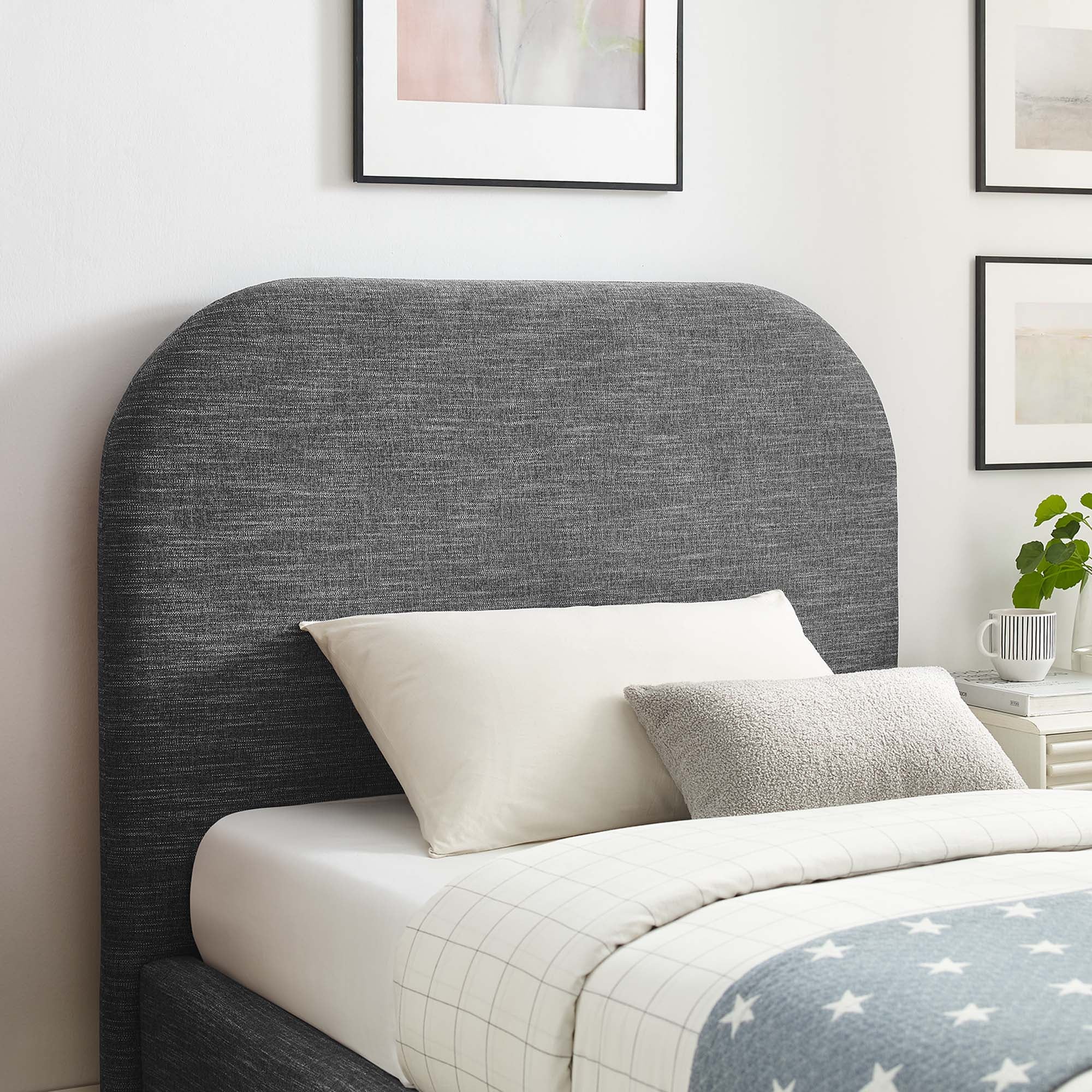 Keynote Upholstered Fabric Curved Platform Bed - Image 22