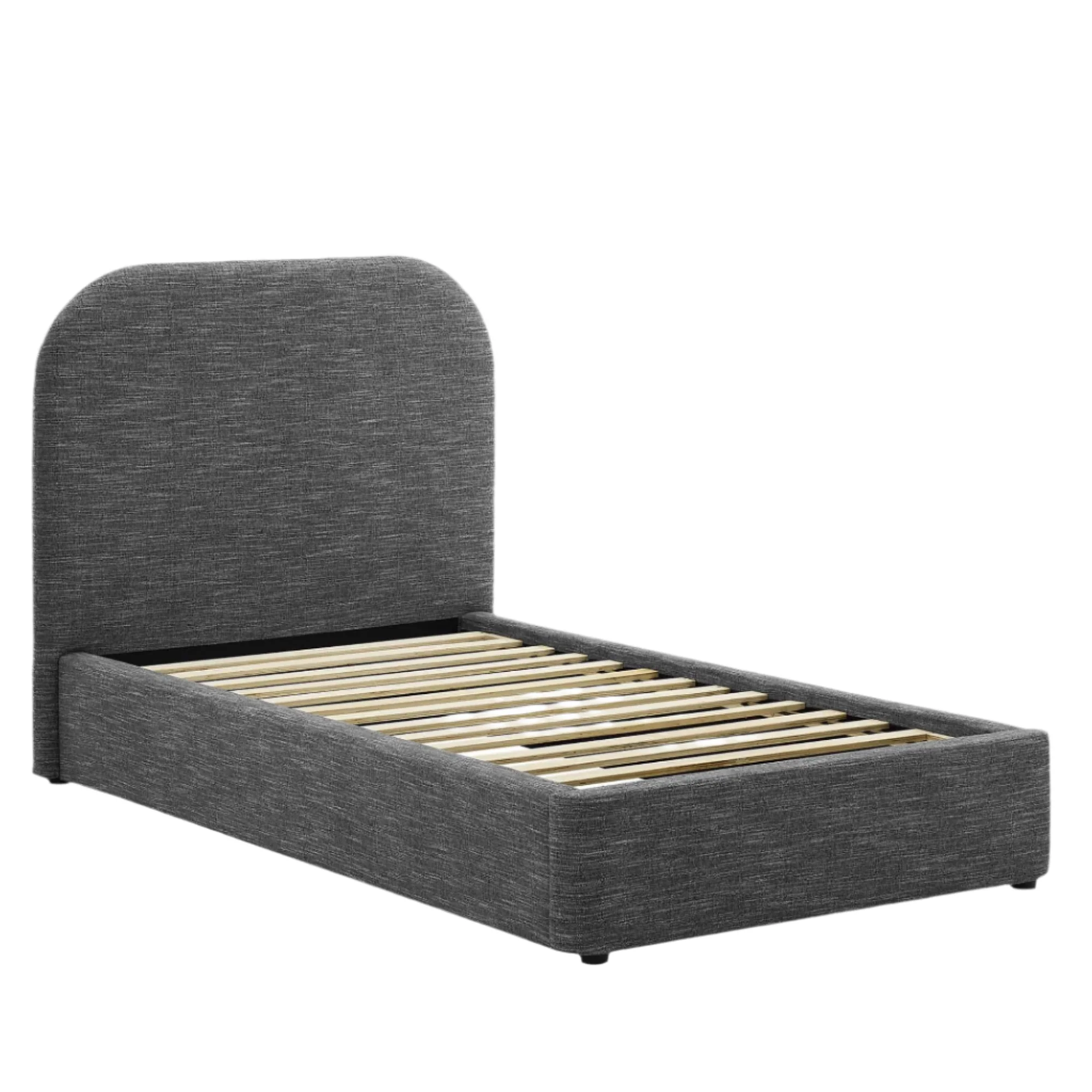 Keynote Upholstered Fabric Curved Platform Bed - Image 23