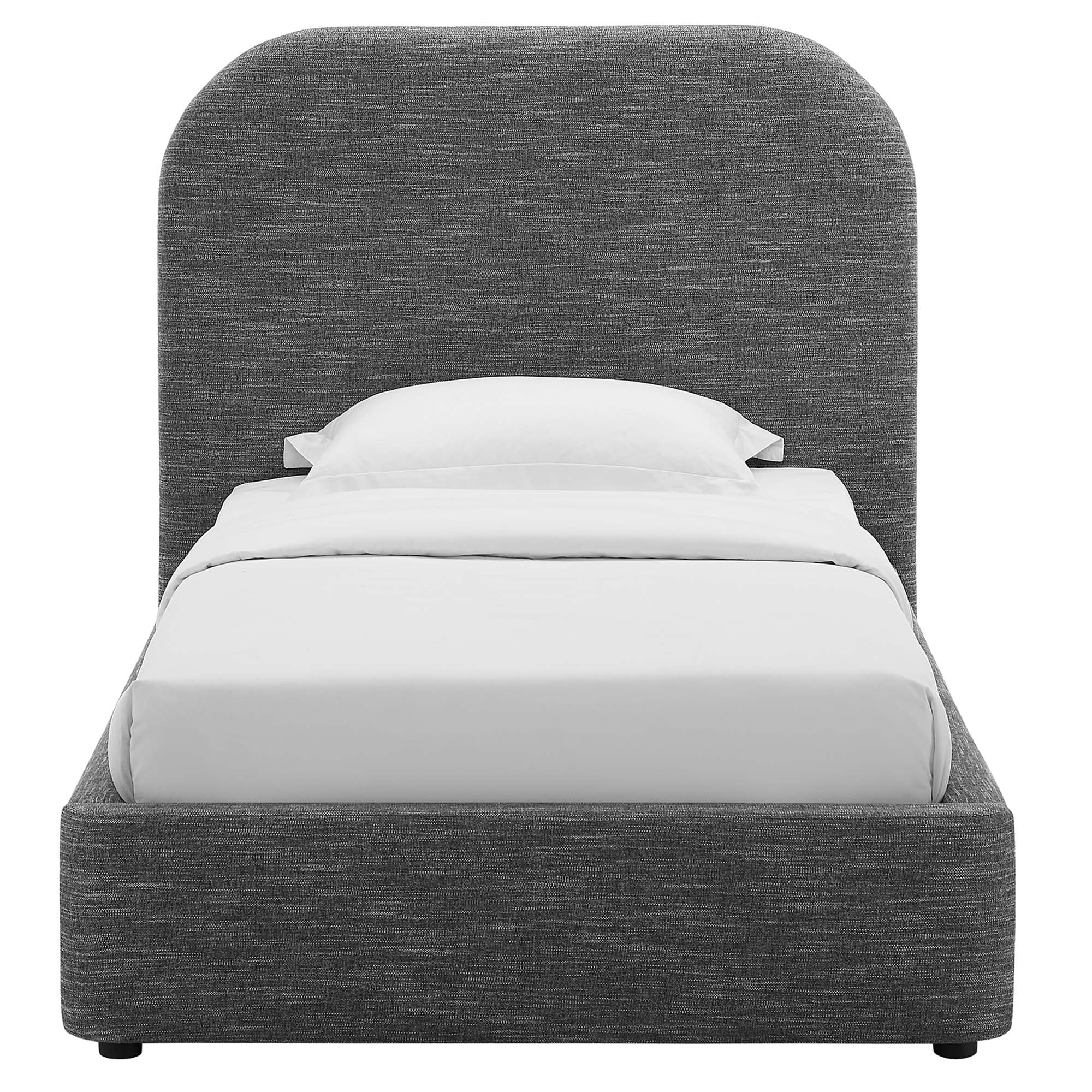 Keynote Upholstered Fabric Curved Platform Bed - Image 25
