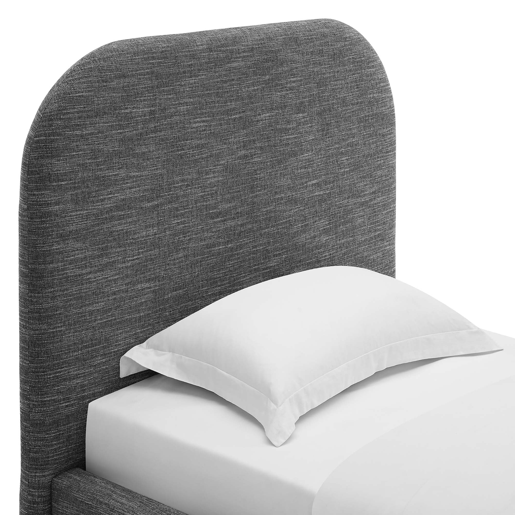 Keynote Upholstered Fabric Curved Platform Bed - Image 26
