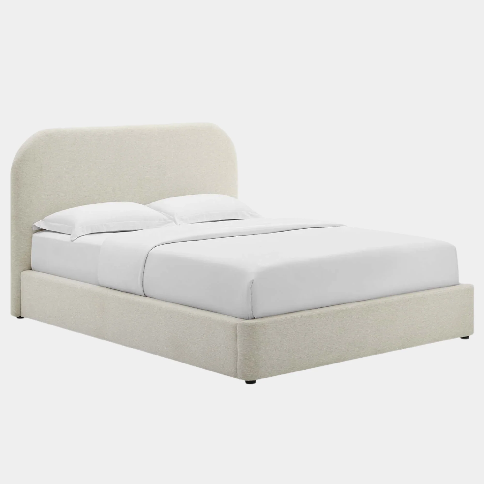 Keynote Upholstered Fabric Curved Platform Bed - Image 28
