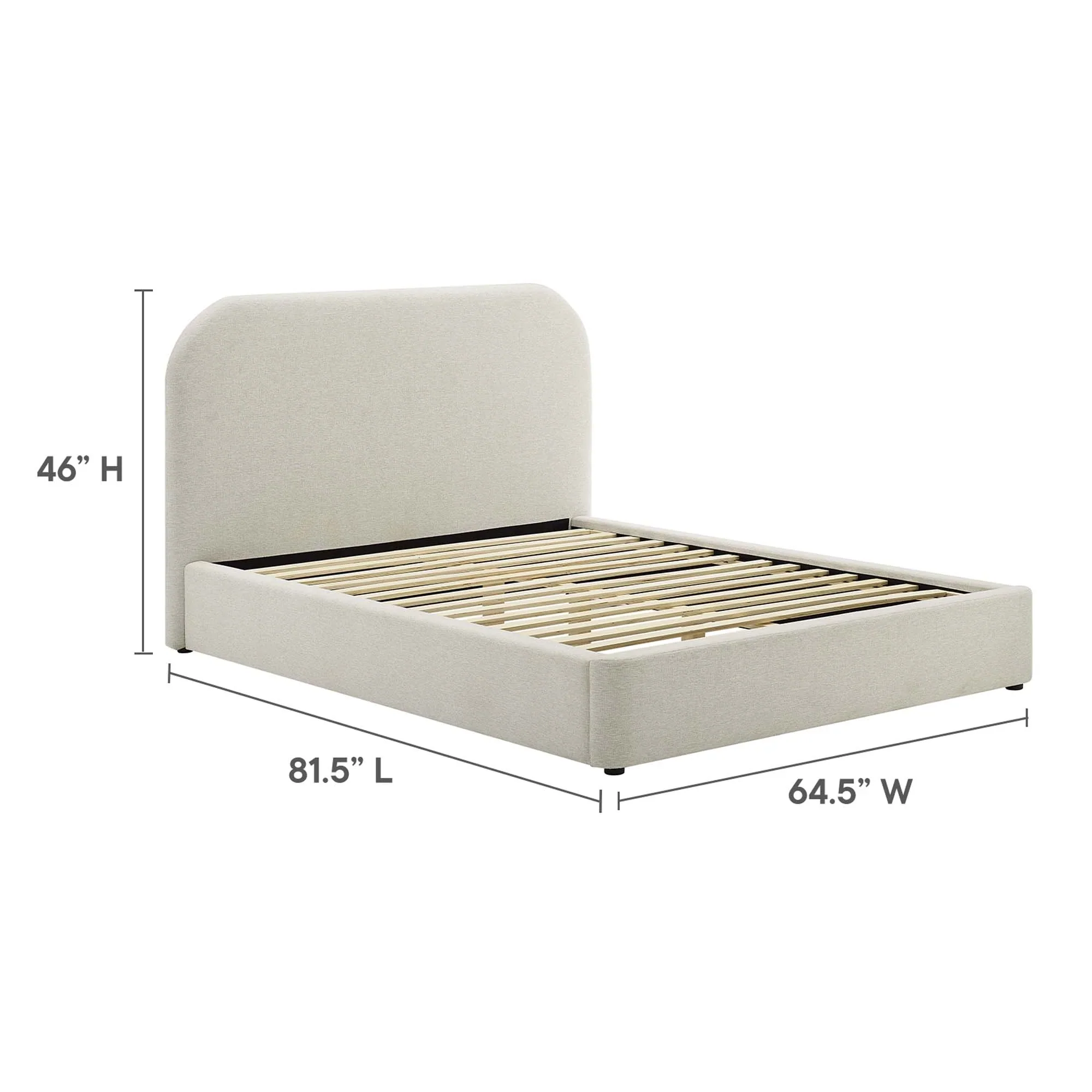 Keynote Upholstered Fabric Curved Platform Bed - Image 30