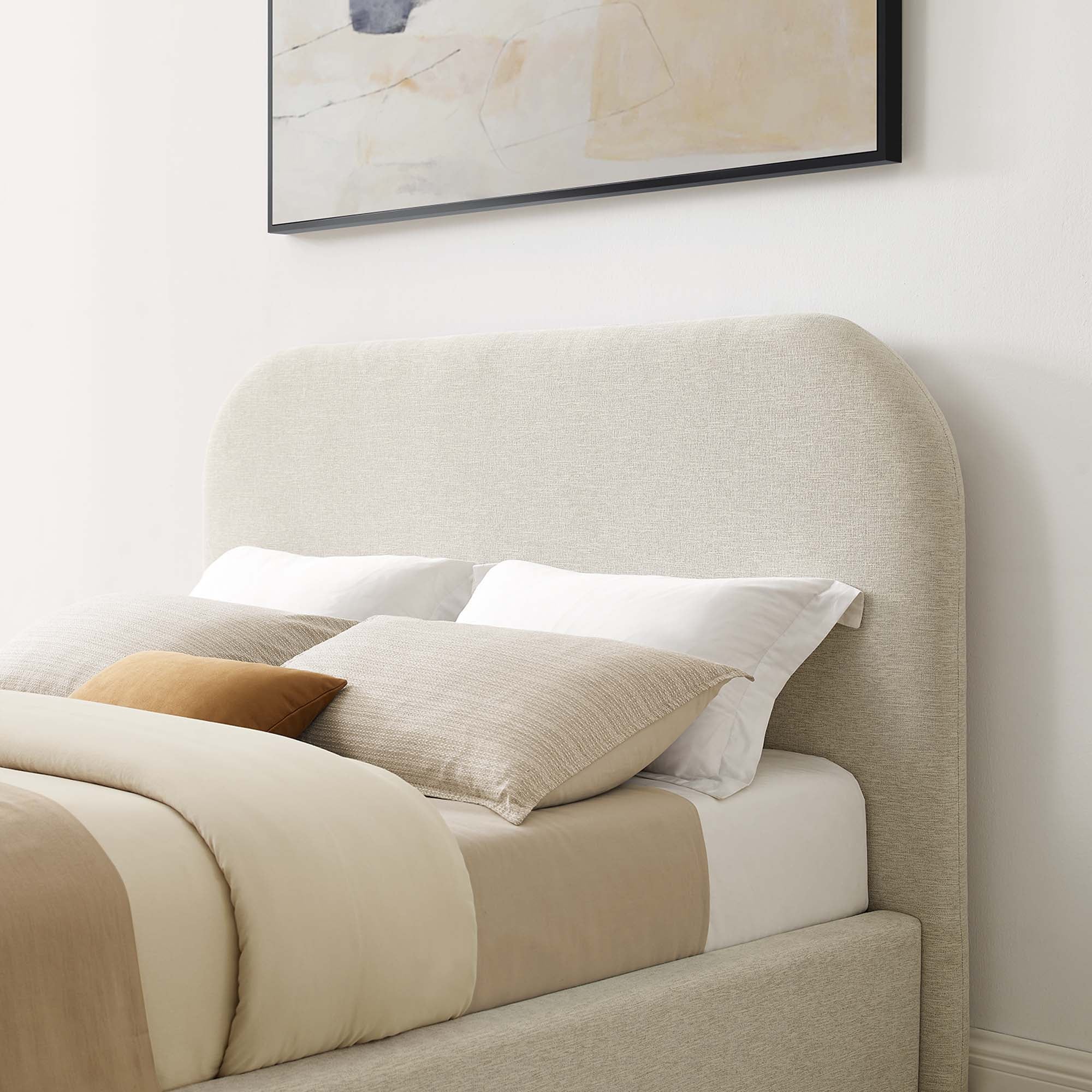 Keynote Upholstered Fabric Curved Platform Bed - Image 31