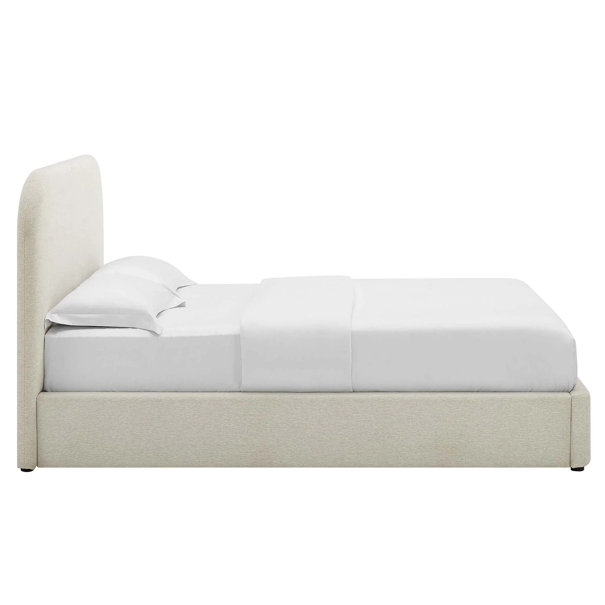 Keynote Upholstered Fabric Curved Platform Bed - Image 33