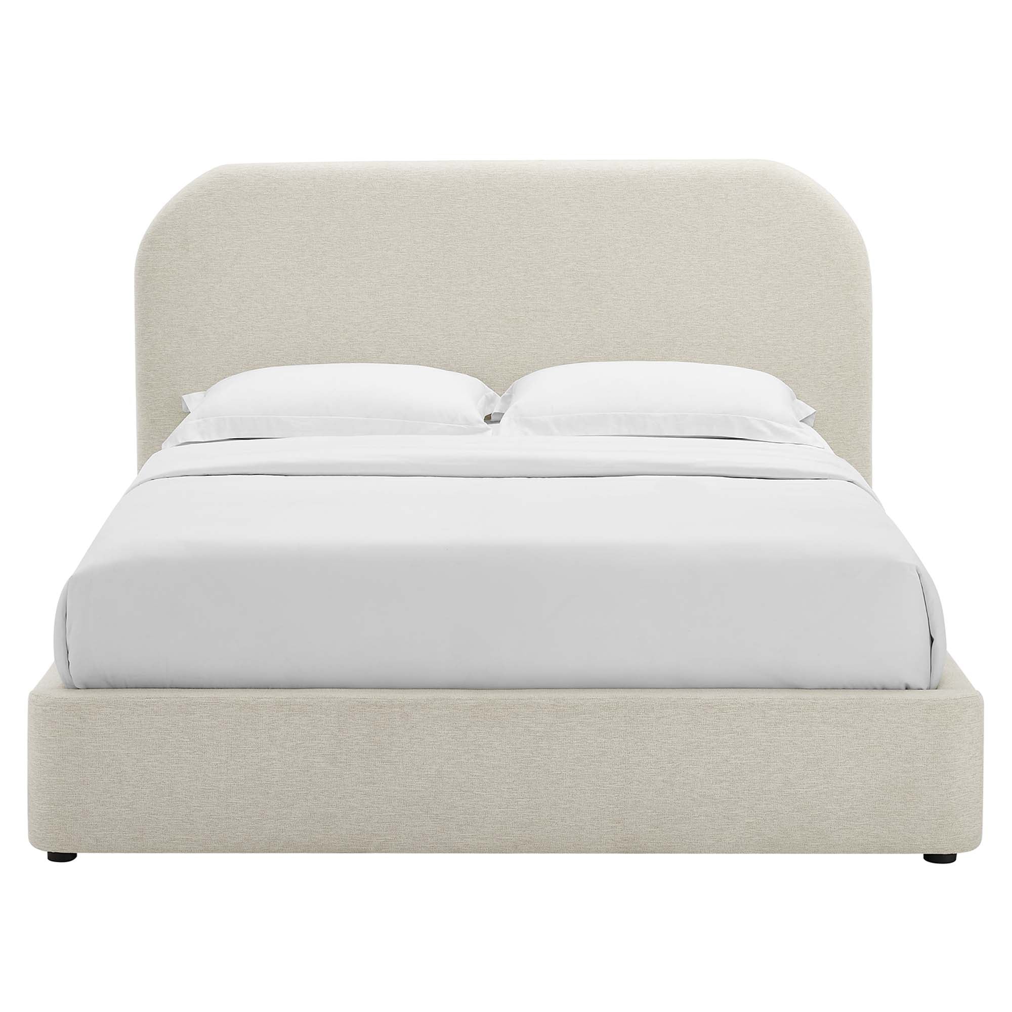 Keynote Upholstered Fabric Curved Platform Bed - Image 34