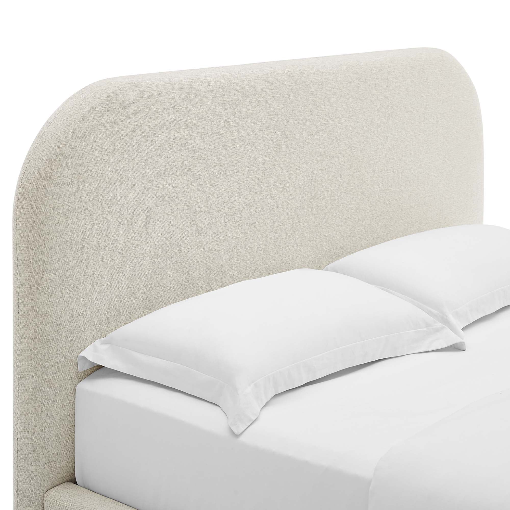 Keynote Upholstered Fabric Curved Platform Bed - Image 35