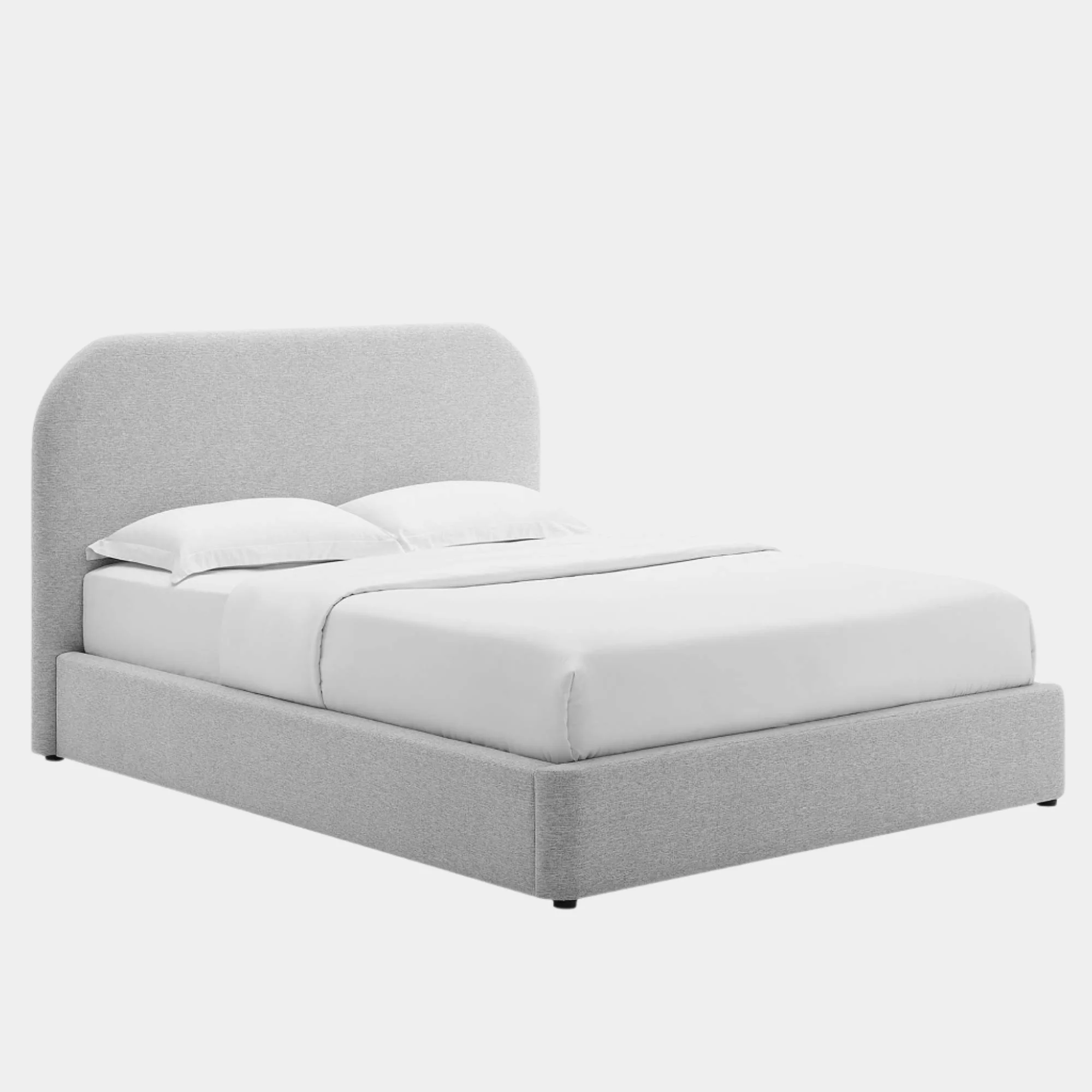 Keynote Upholstered Fabric Curved Platform Bed - Image 37