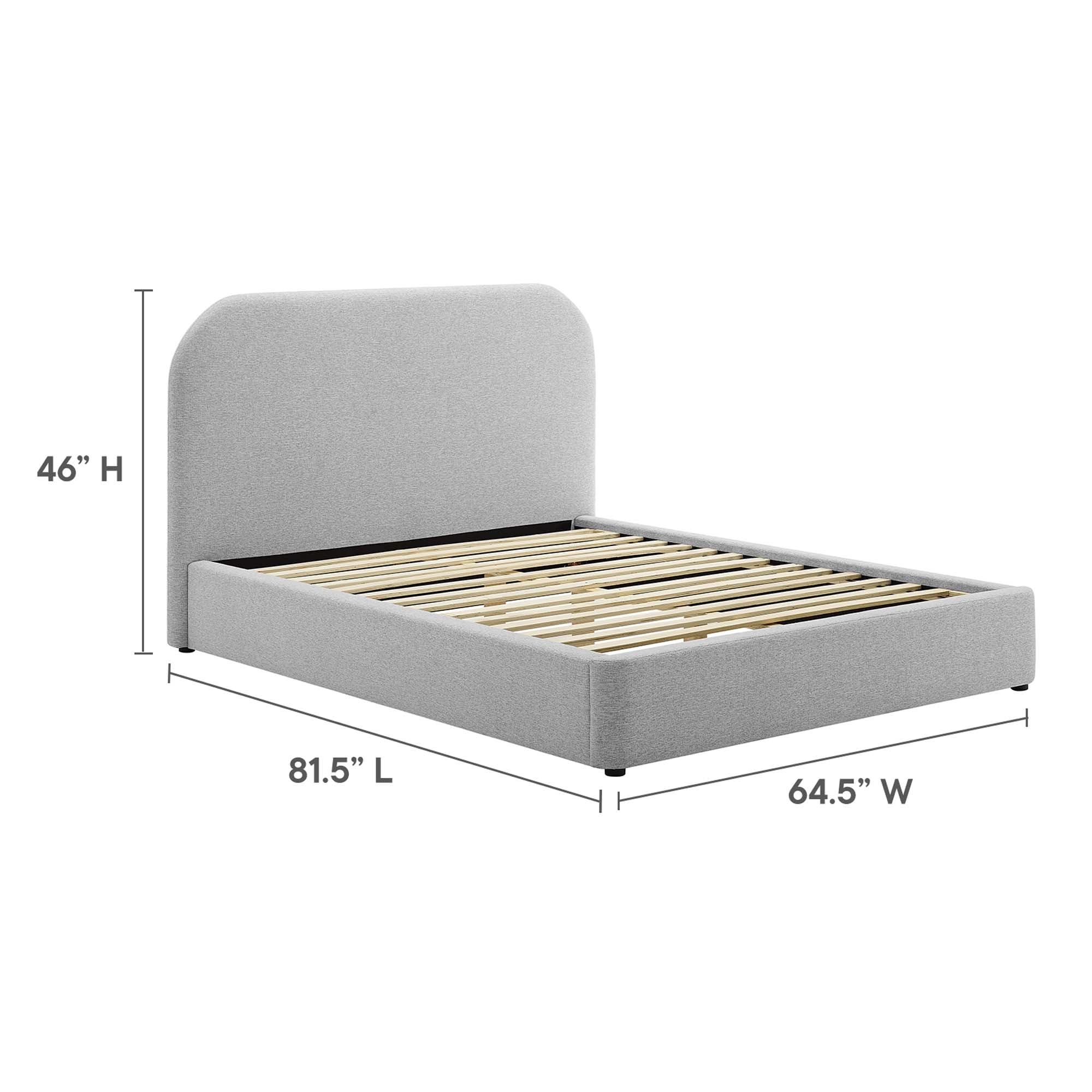 Keynote Upholstered Fabric Curved Platform Bed - Image 39