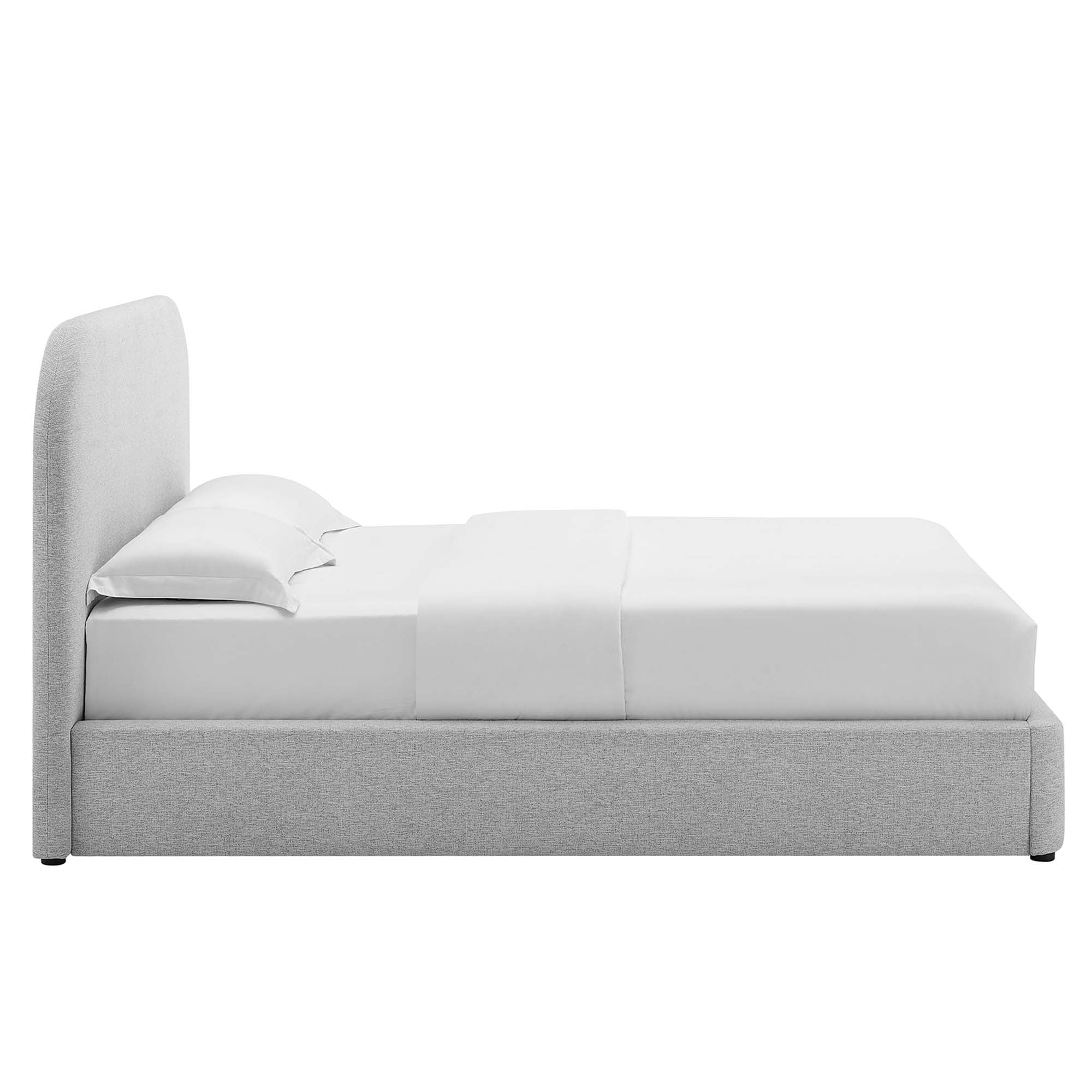 Keynote Upholstered Fabric Curved Platform Bed - Image 42