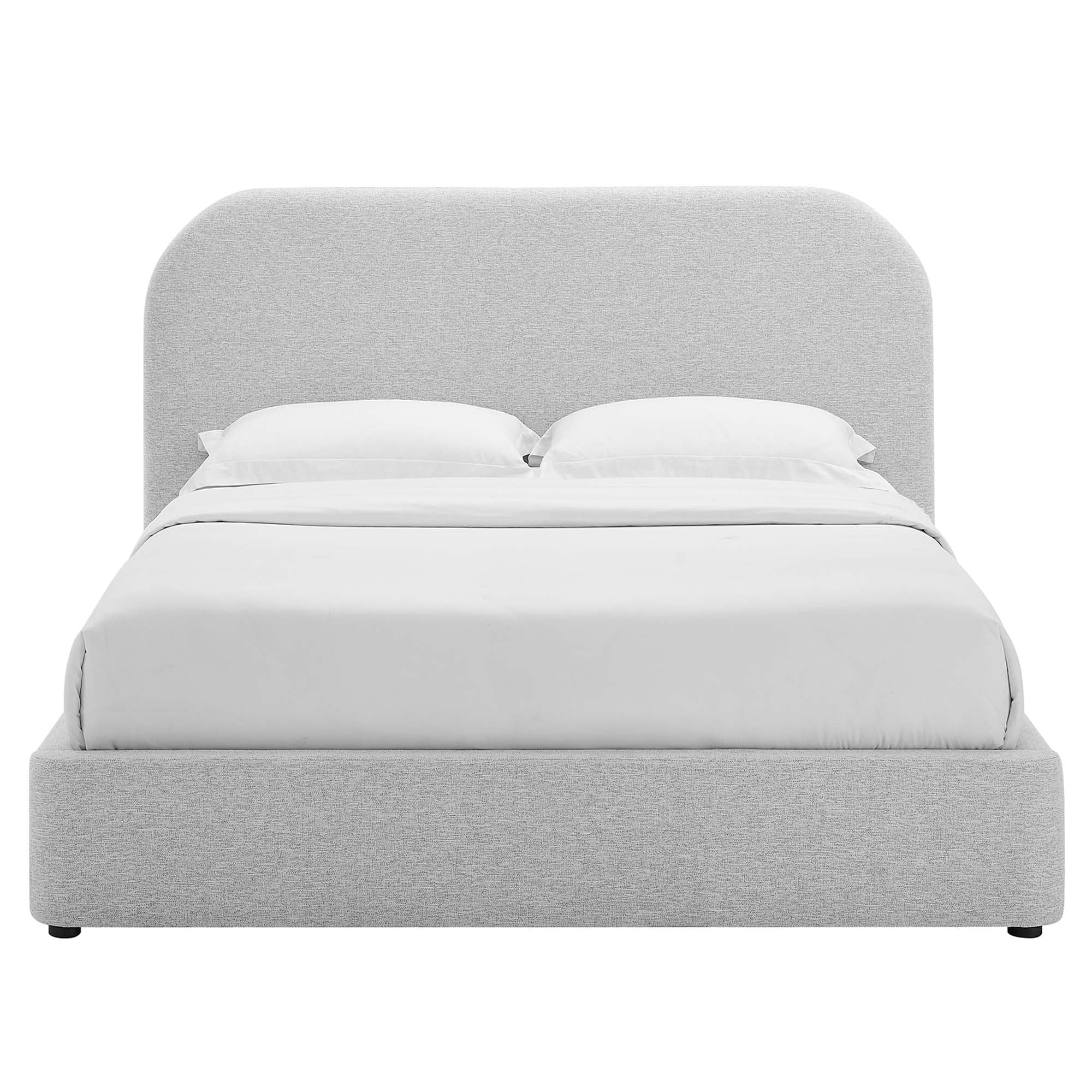 Keynote Upholstered Fabric Curved Platform Bed - Image 43