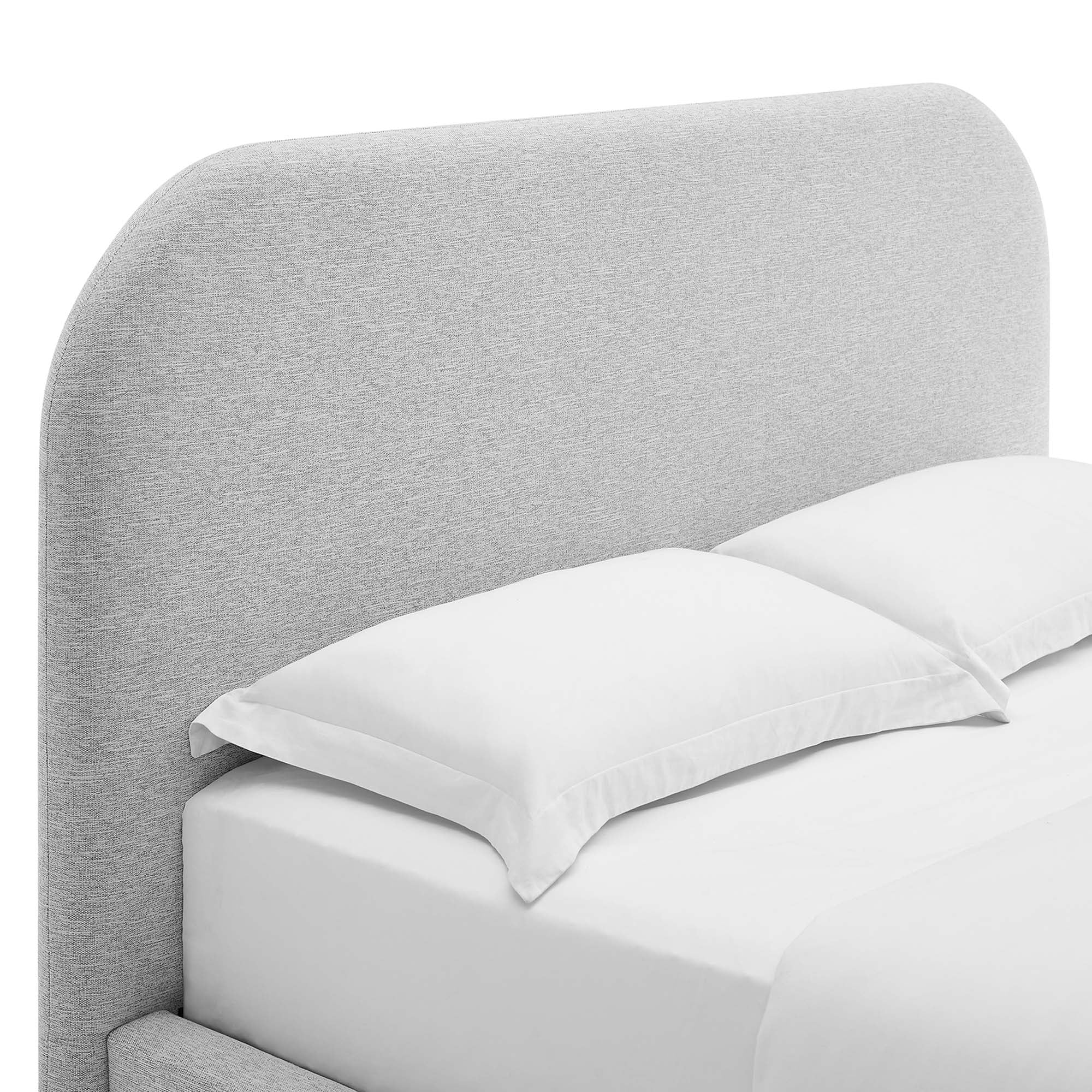 Keynote Upholstered Fabric Curved Platform Bed - Image 44