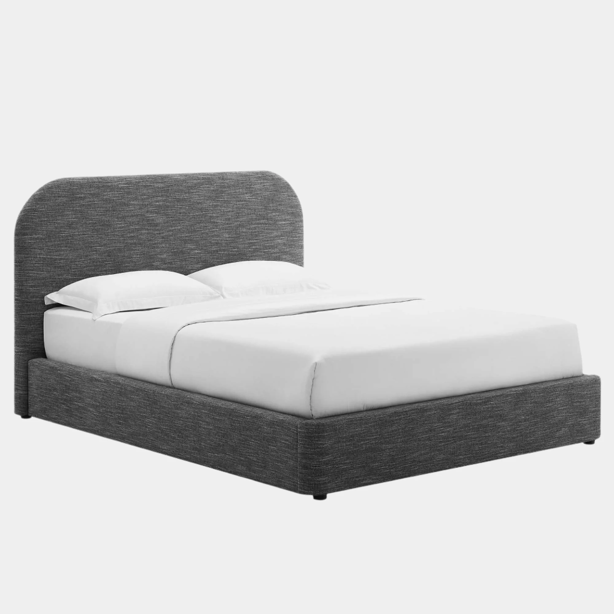 Keynote Upholstered Fabric Curved Platform Bed - Image 46