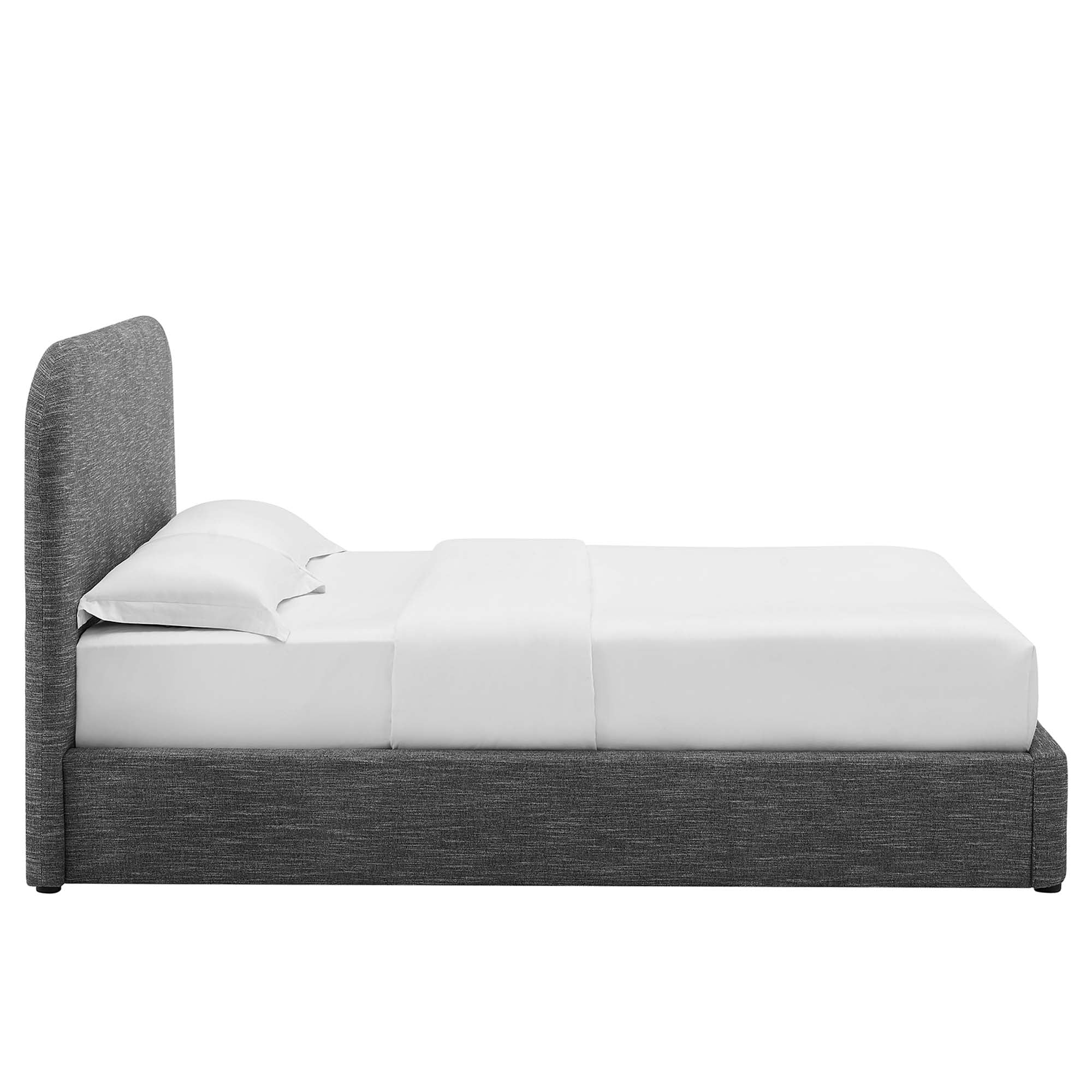 Keynote Upholstered Fabric Curved Platform Bed - Image 51