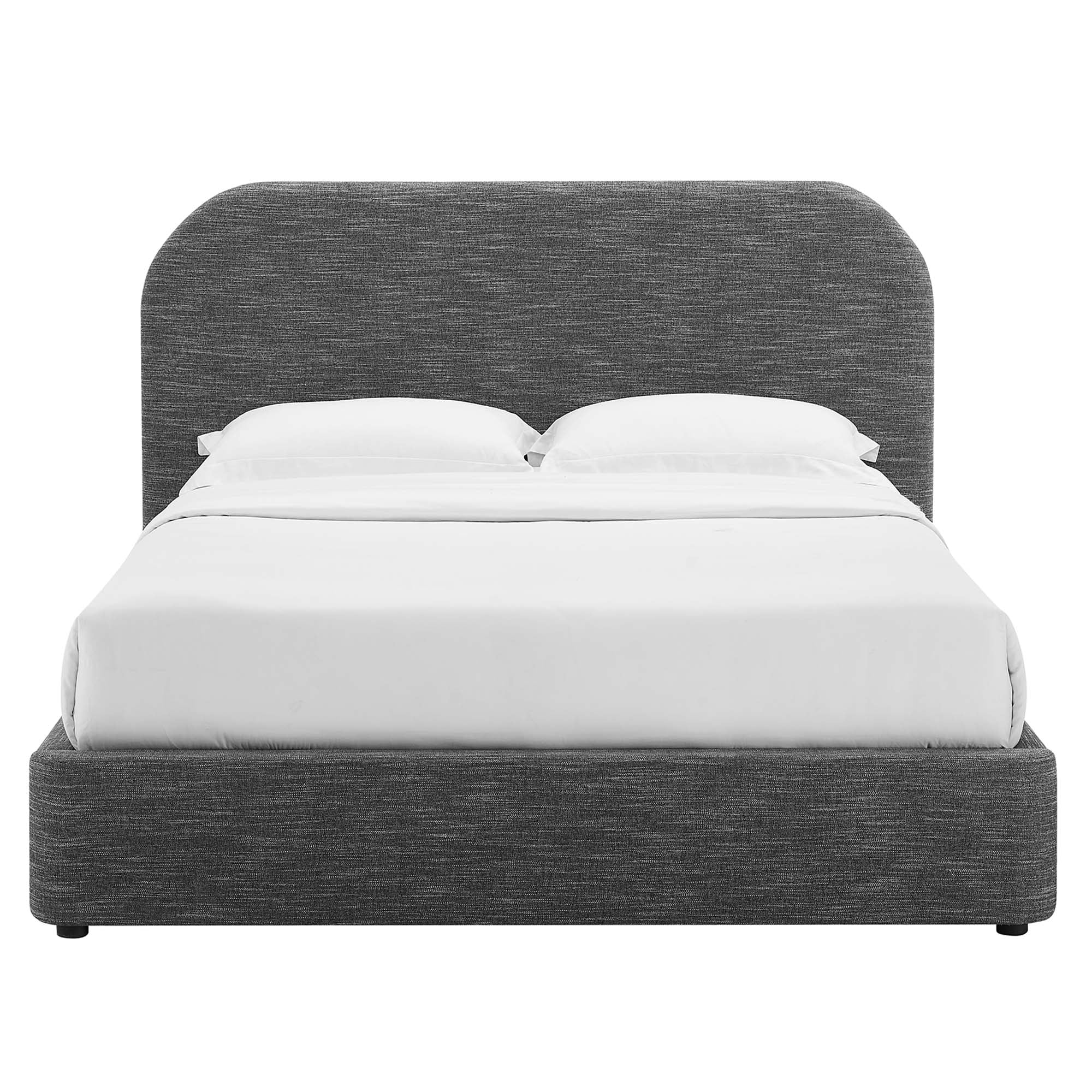 Keynote Upholstered Fabric Curved Platform Bed - Image 52