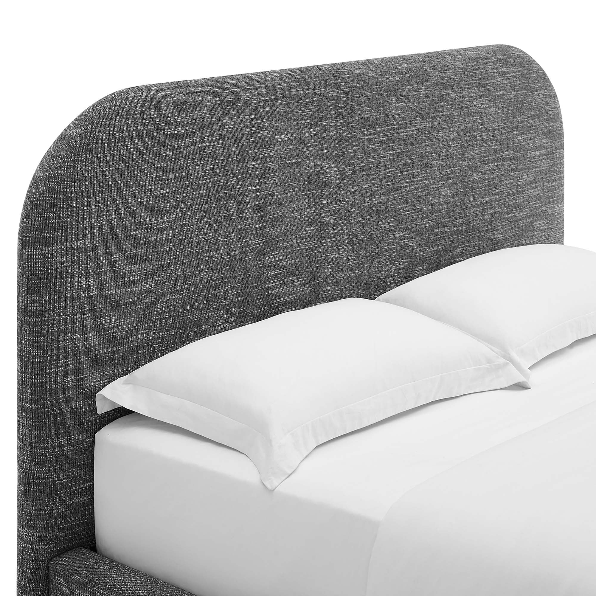 Keynote Upholstered Fabric Curved Platform Bed - Image 53
