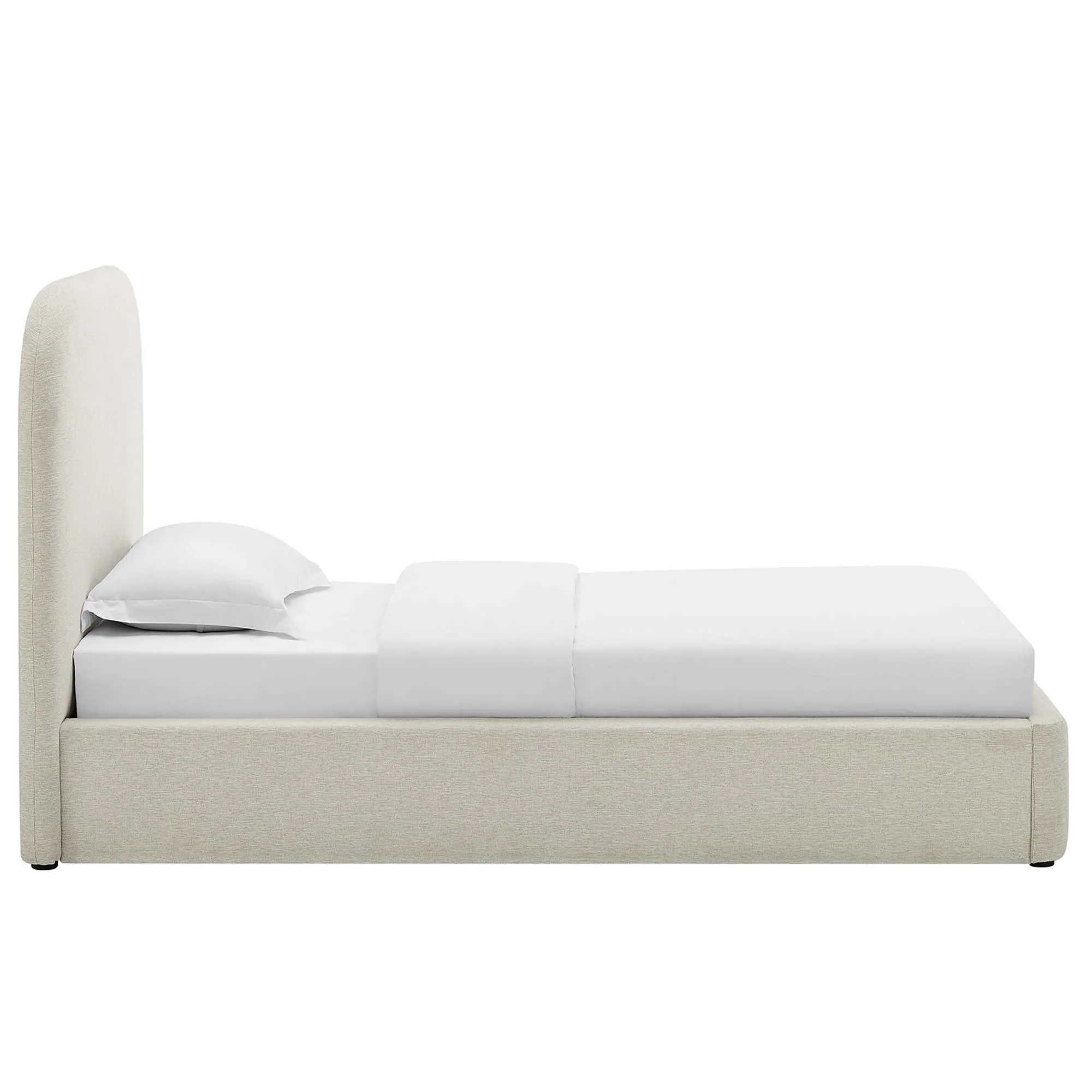 Keynote Upholstered Fabric Curved Platform Bed - Image 6