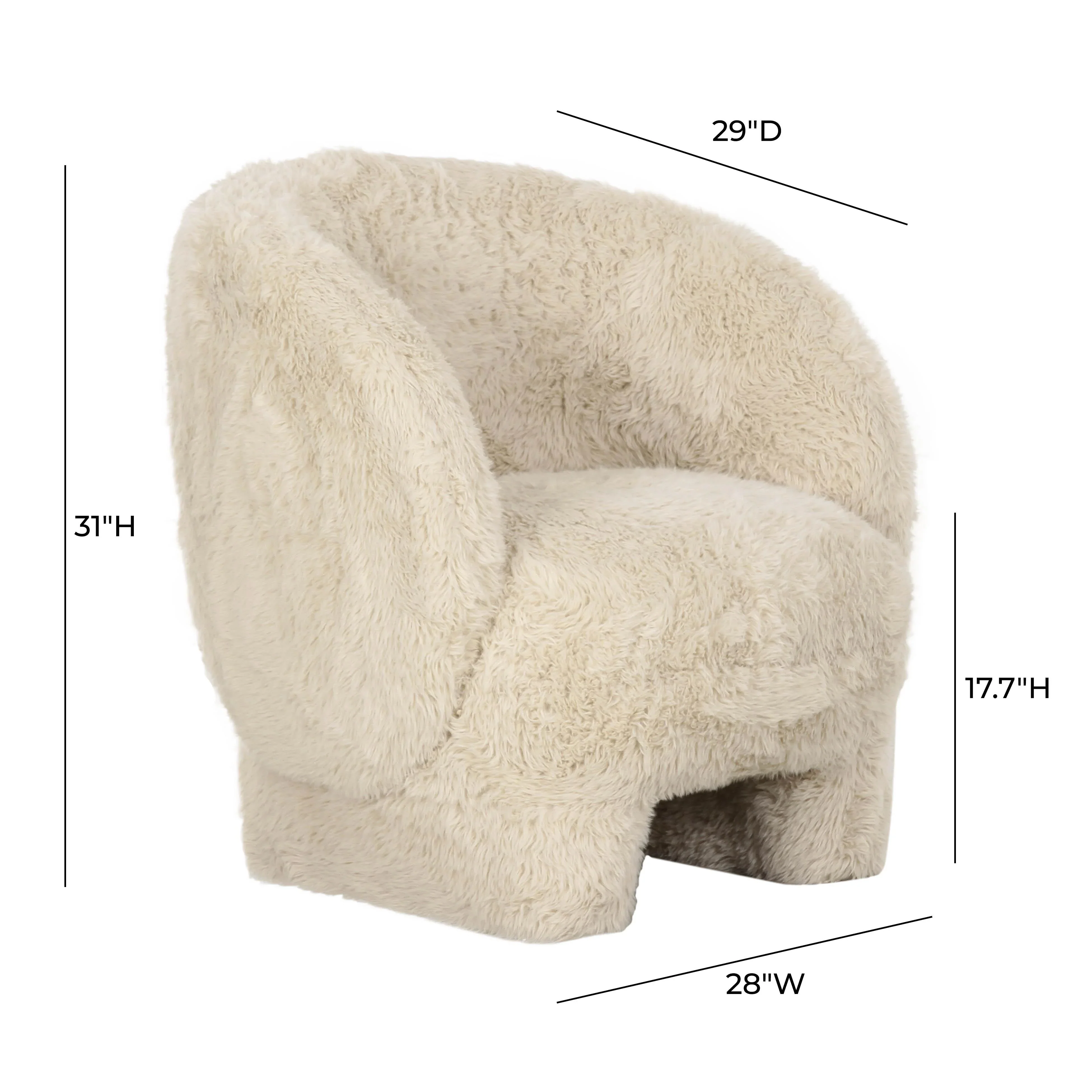 Kiki Contract-Grade Vegan Shearling Accent Chair - Image 6