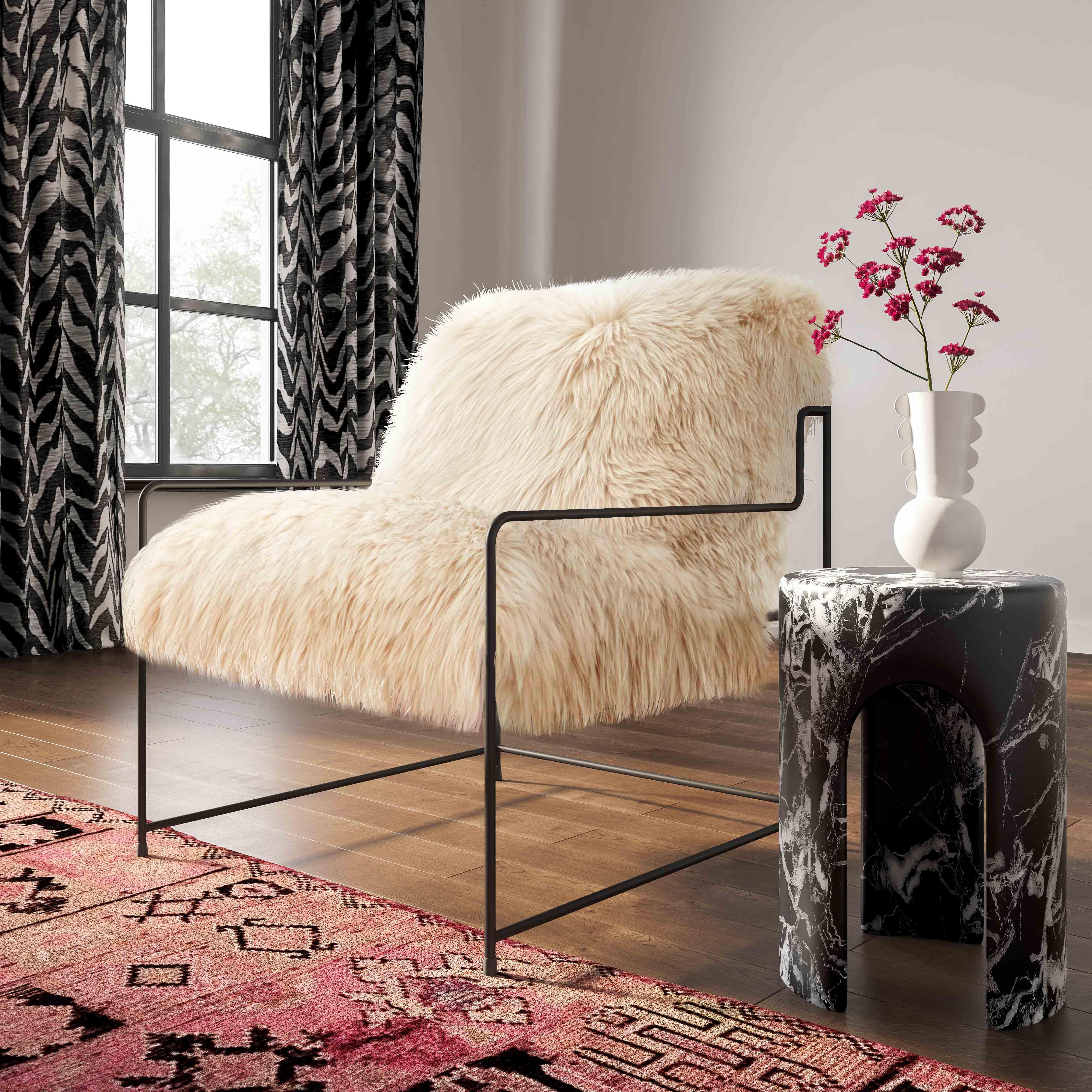 Kimi Genuine Sheepskin Accent Chair - Image 9