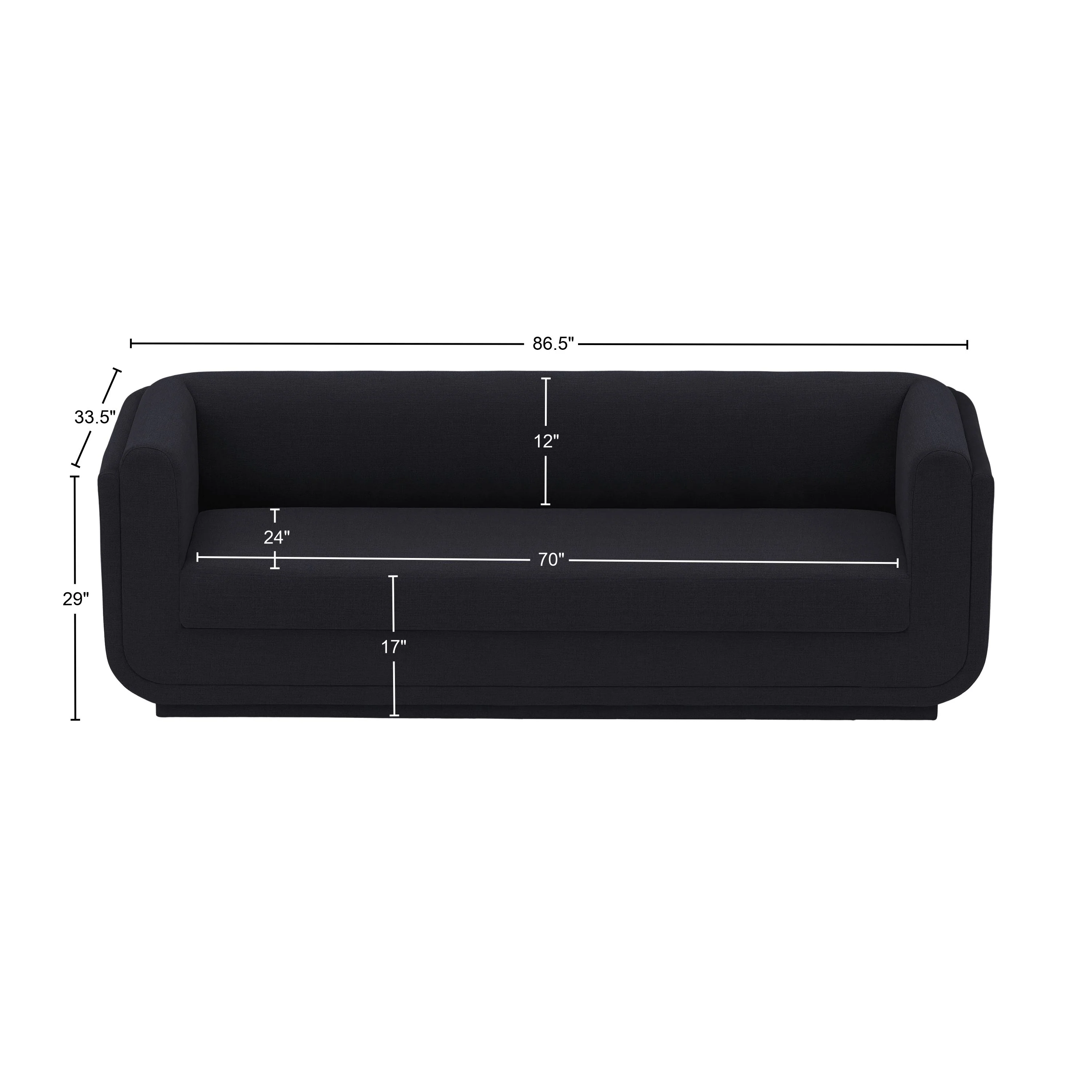 Kimora Linen Textured Fabric Sofa - Image 25