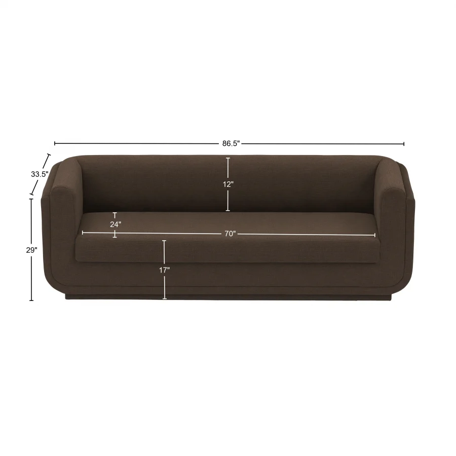 Kimora Linen Textured Fabric Sofa - Image 38