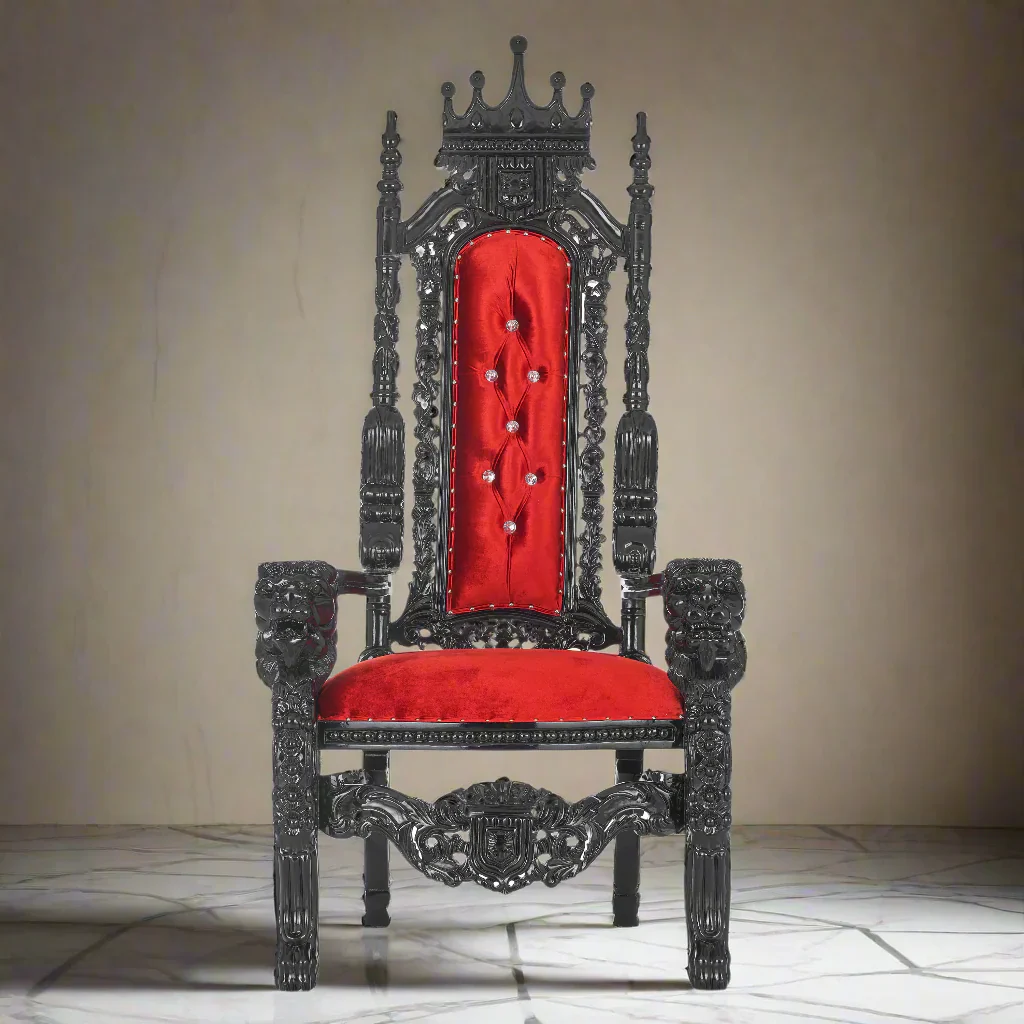 King David Crown Throne Chair - Velvet - Image 7