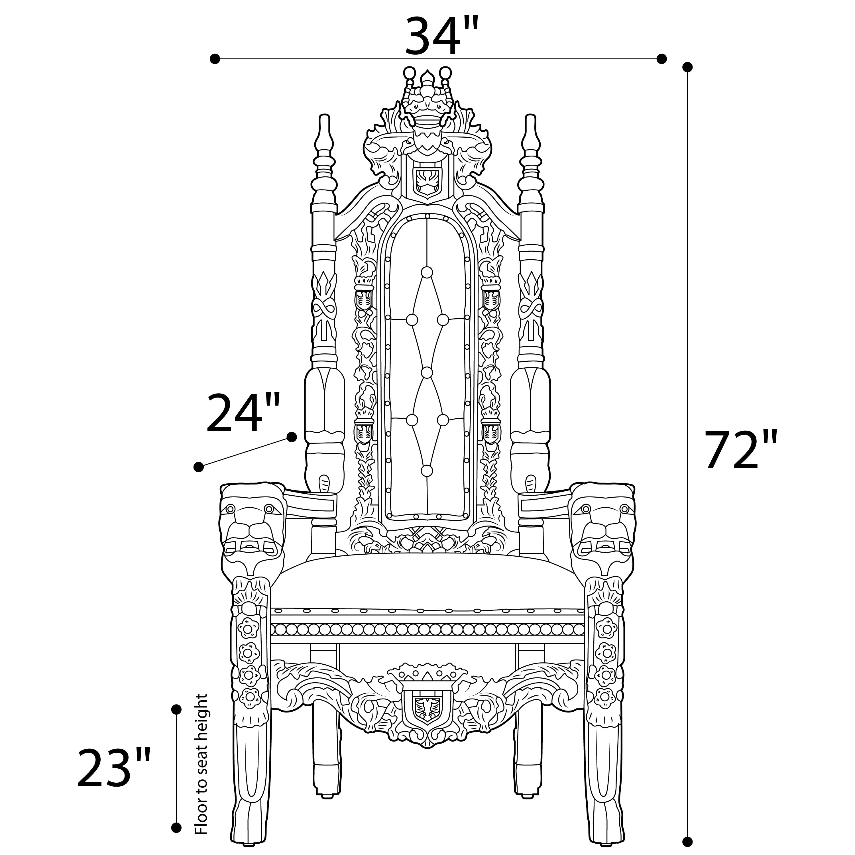 King David Lion Throne Chair - Vinyl - Image 5