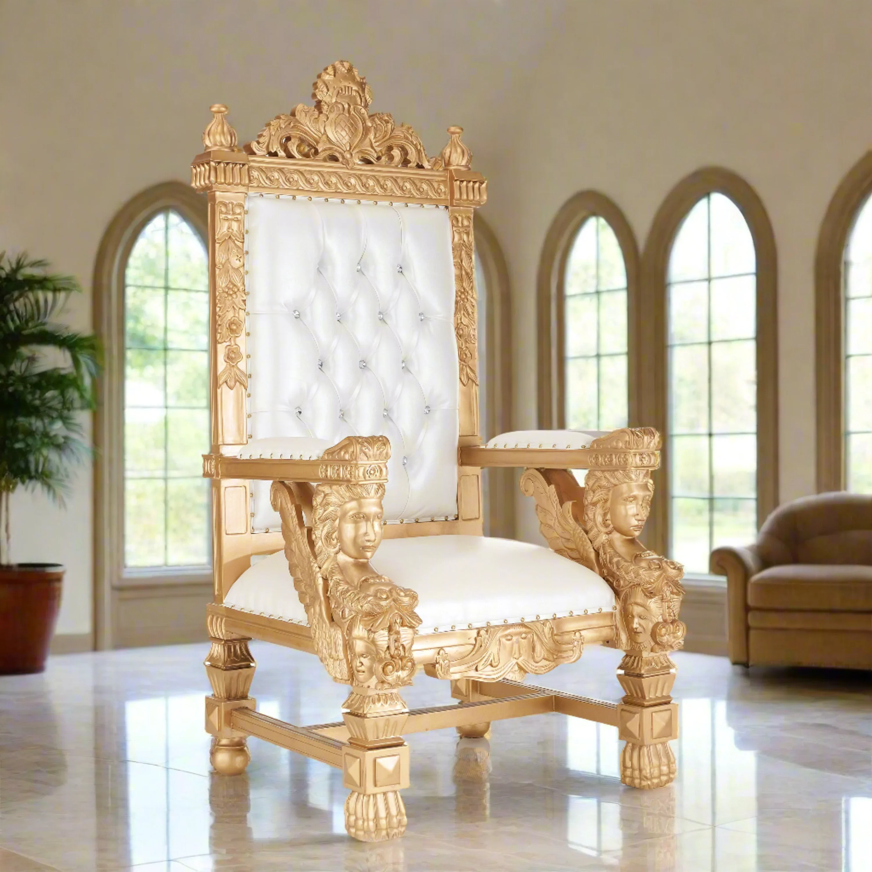 King Samuel Angelic Face Throne Chair - Image 2