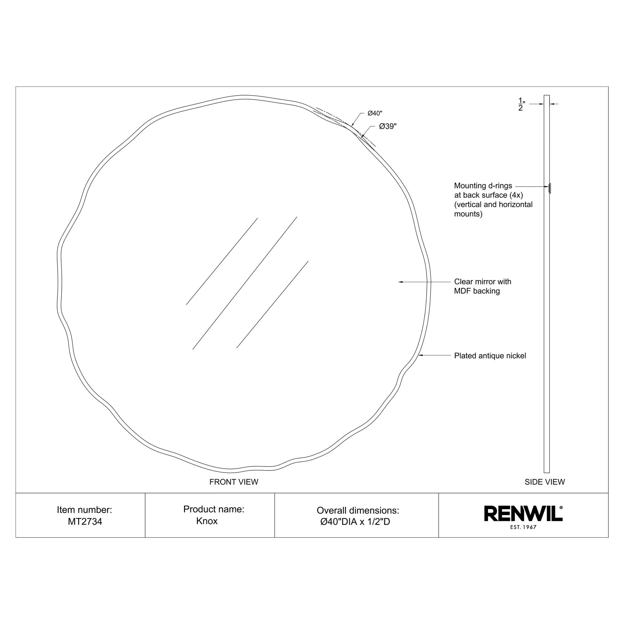 Knox Wall Mirror - Image 6