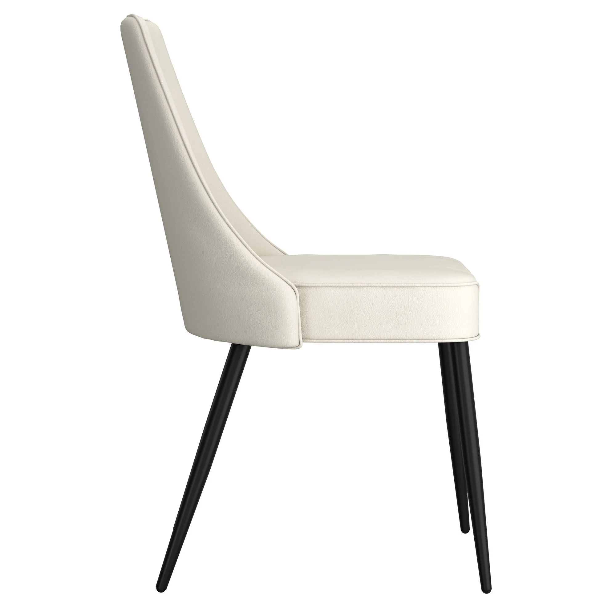 Koda Dining Chair, Faux Leather, set of 2, in Beige and Black - Image 3