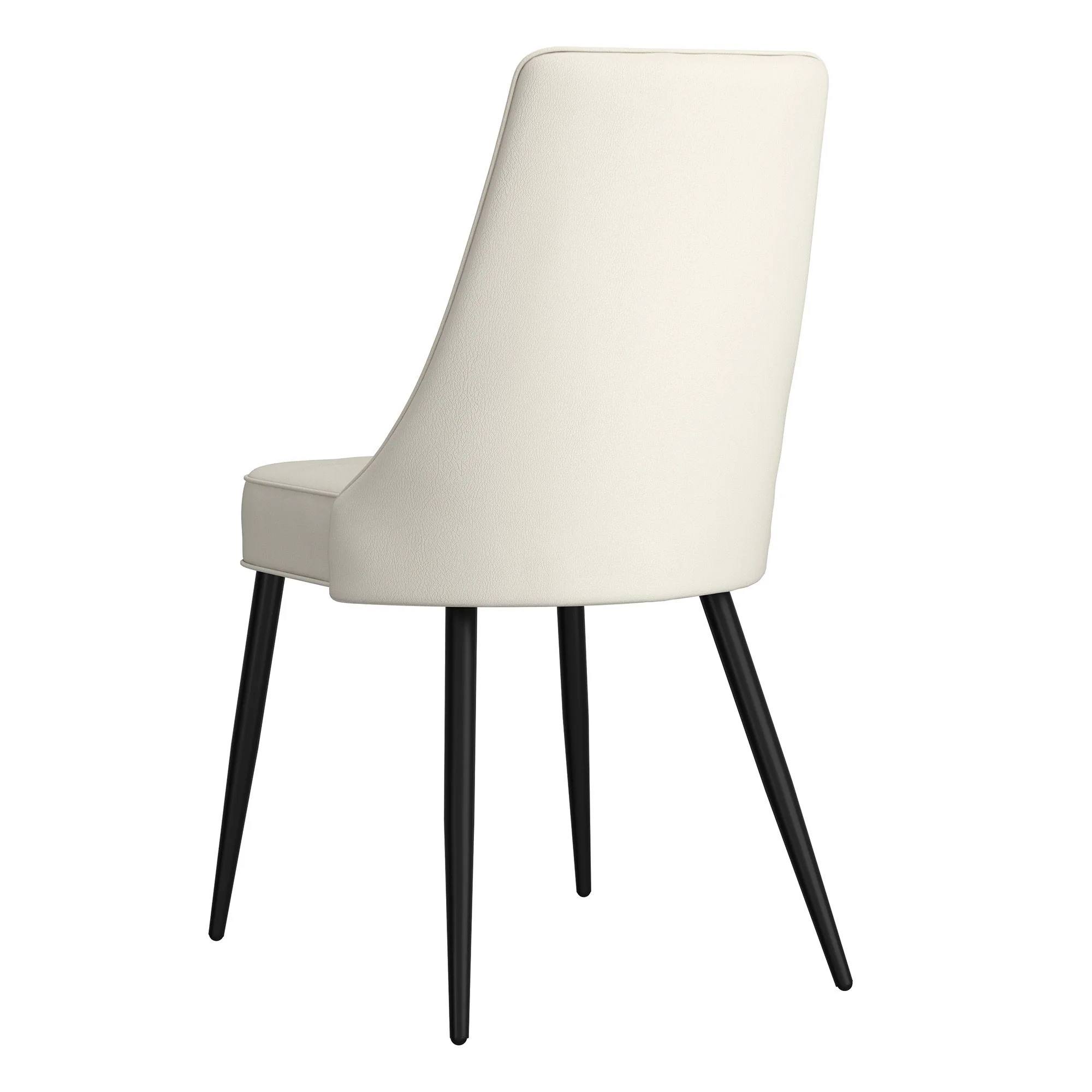 Koda Dining Chair, Faux Leather, set of 2, in Beige and Black - Image 4