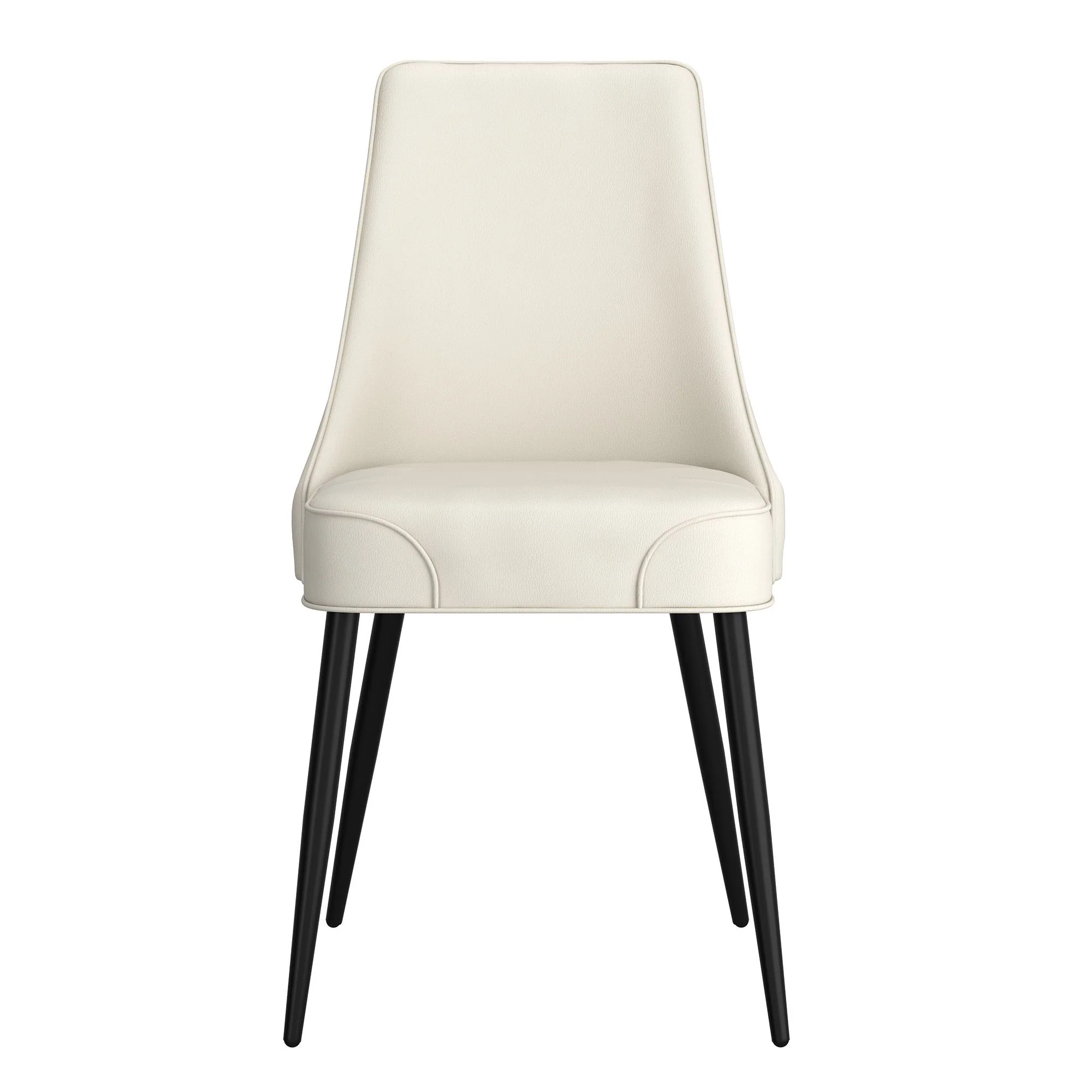 Koda Dining Chair, Faux Leather, set of 2, in Beige and Black - Image 5