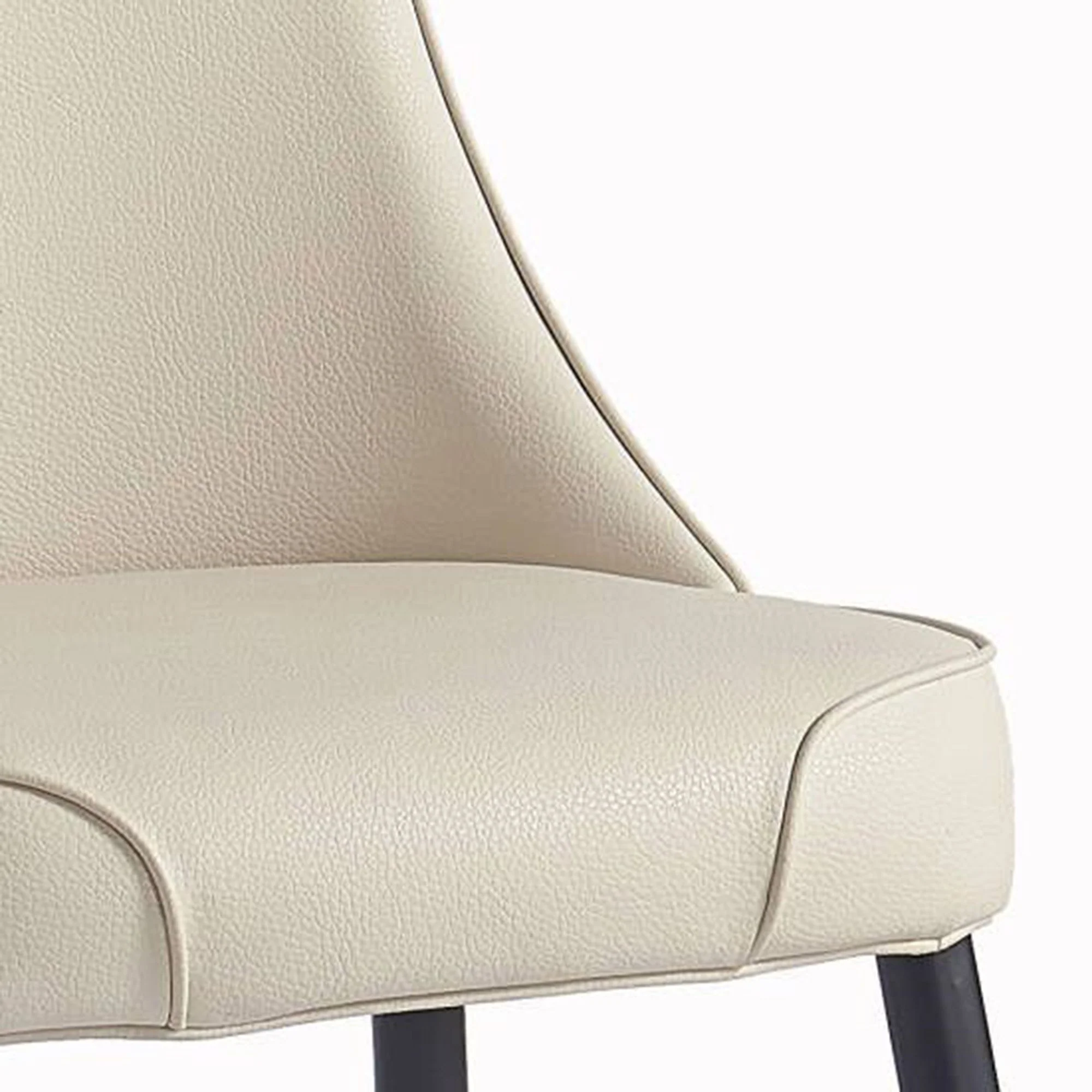 Koda Dining Chair, Faux Leather, set of 2, in Beige and Black - Image 6