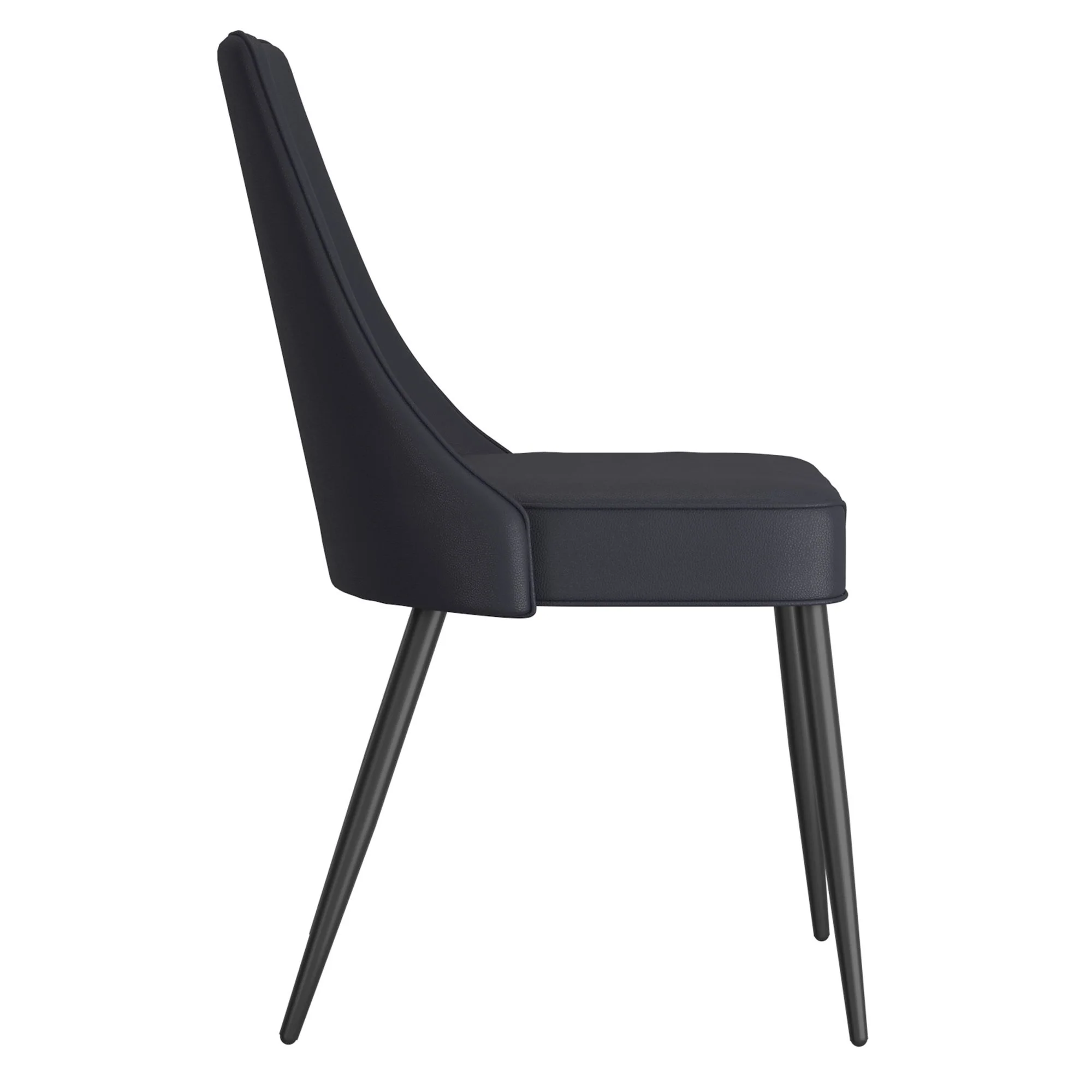 Koda Dining Chair, Faux Leather, set of 2, in Black - Image 4