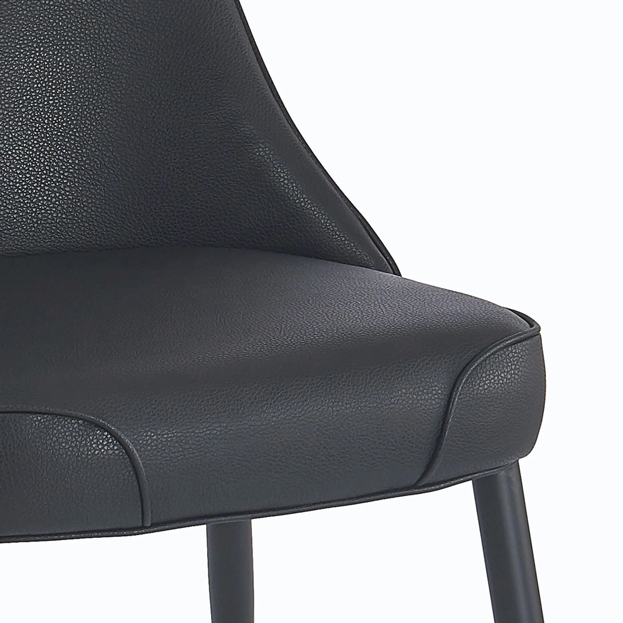 Koda Dining Chair, Faux Leather, set of 2, in Black - Image 6