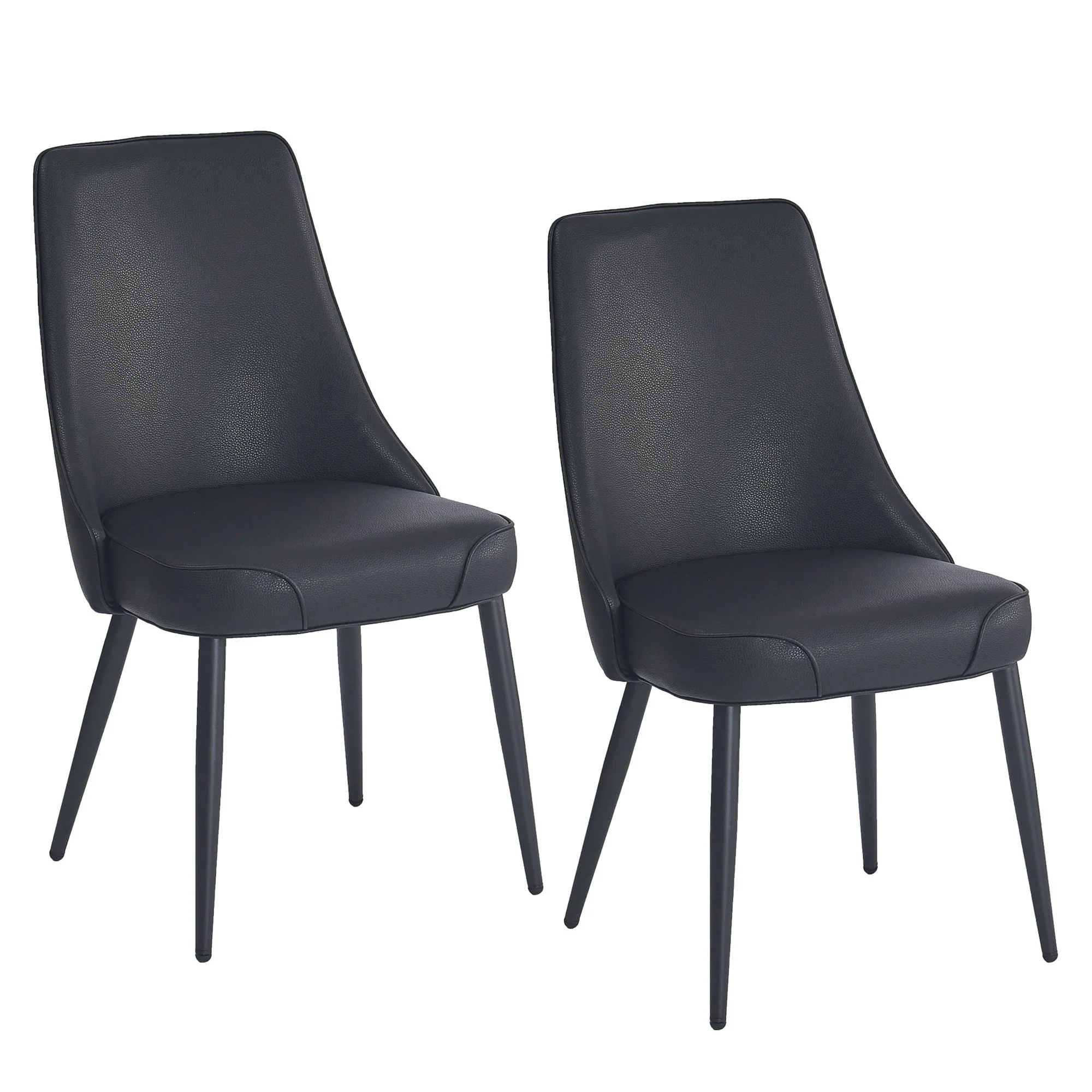 Koda Dining Chair, Faux Leather, set of 2, in Black - Image 7