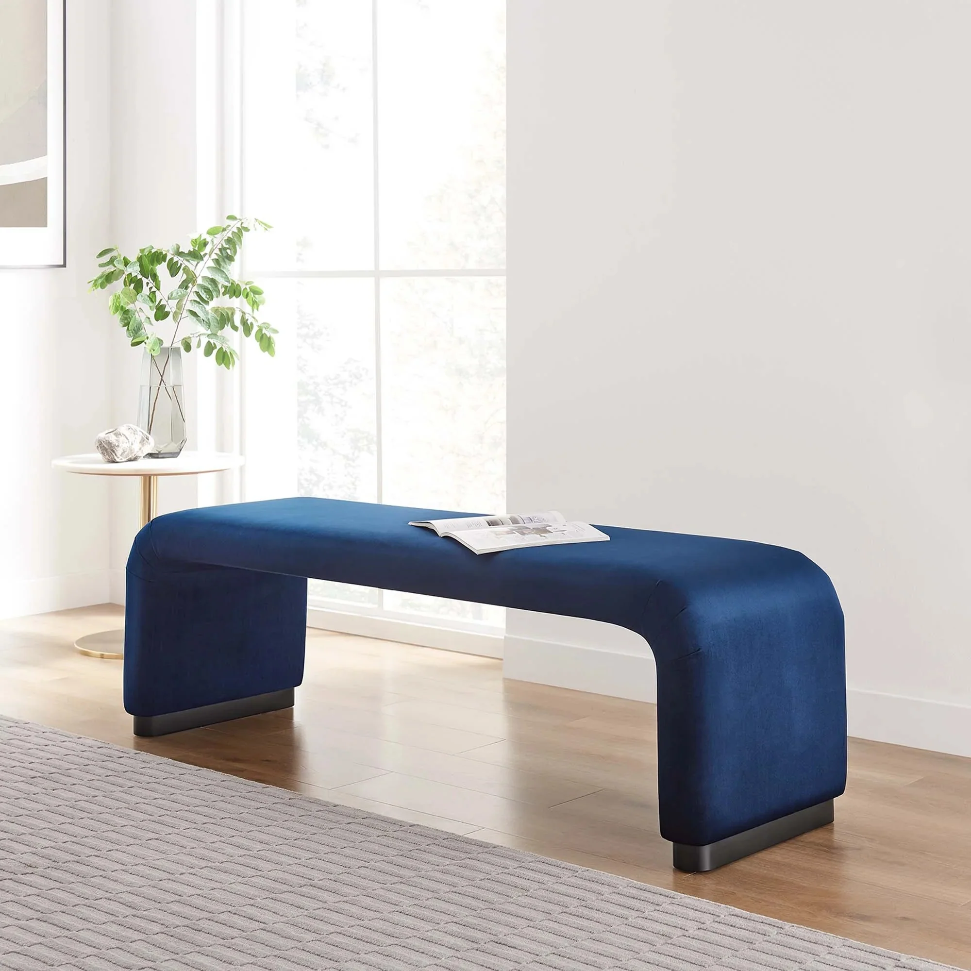 Koda Performance Velvet Waterfall Long Bench - Image 56