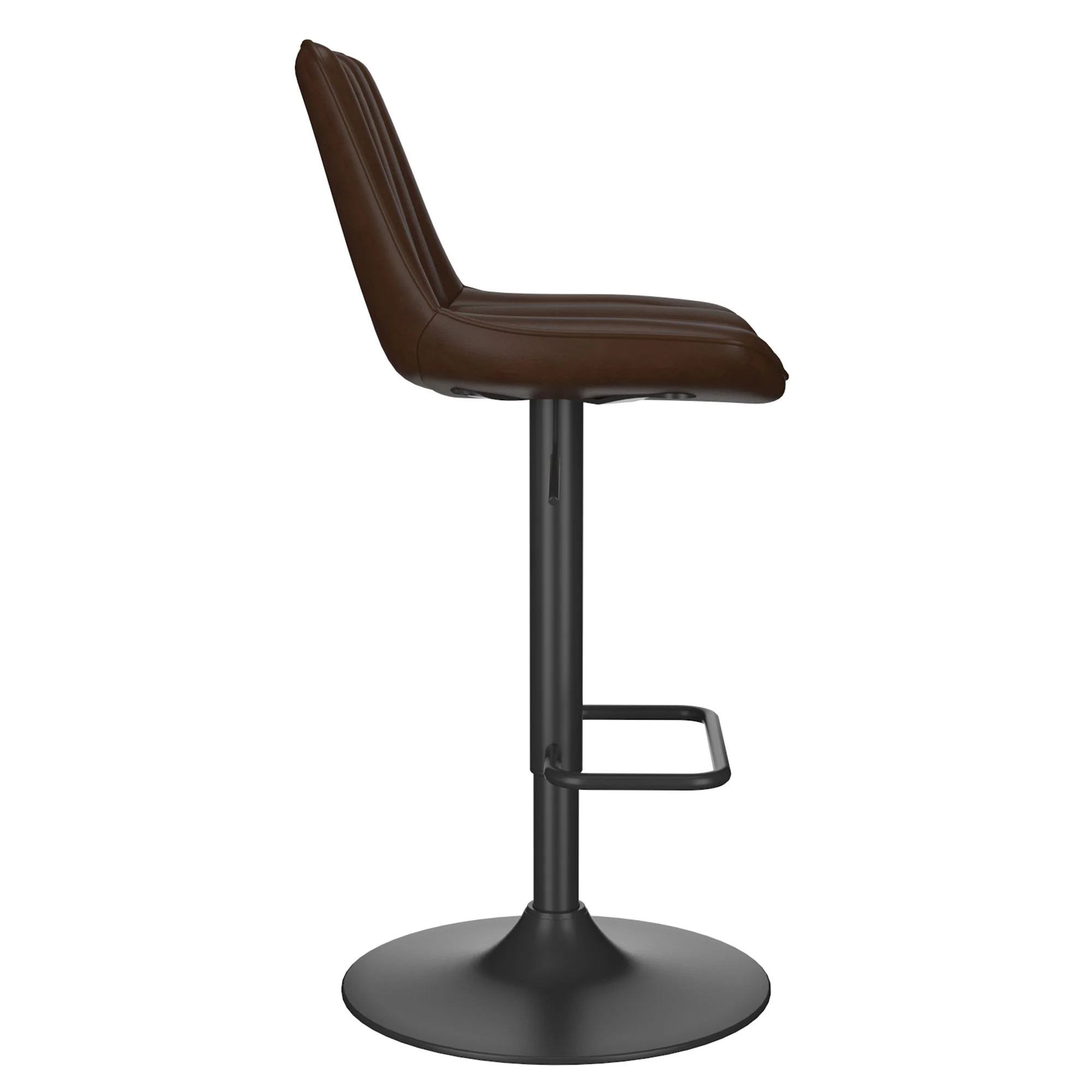 Kosi Adjustable Air-Lift Stool, set of 2, in Brown and Black - Image 4