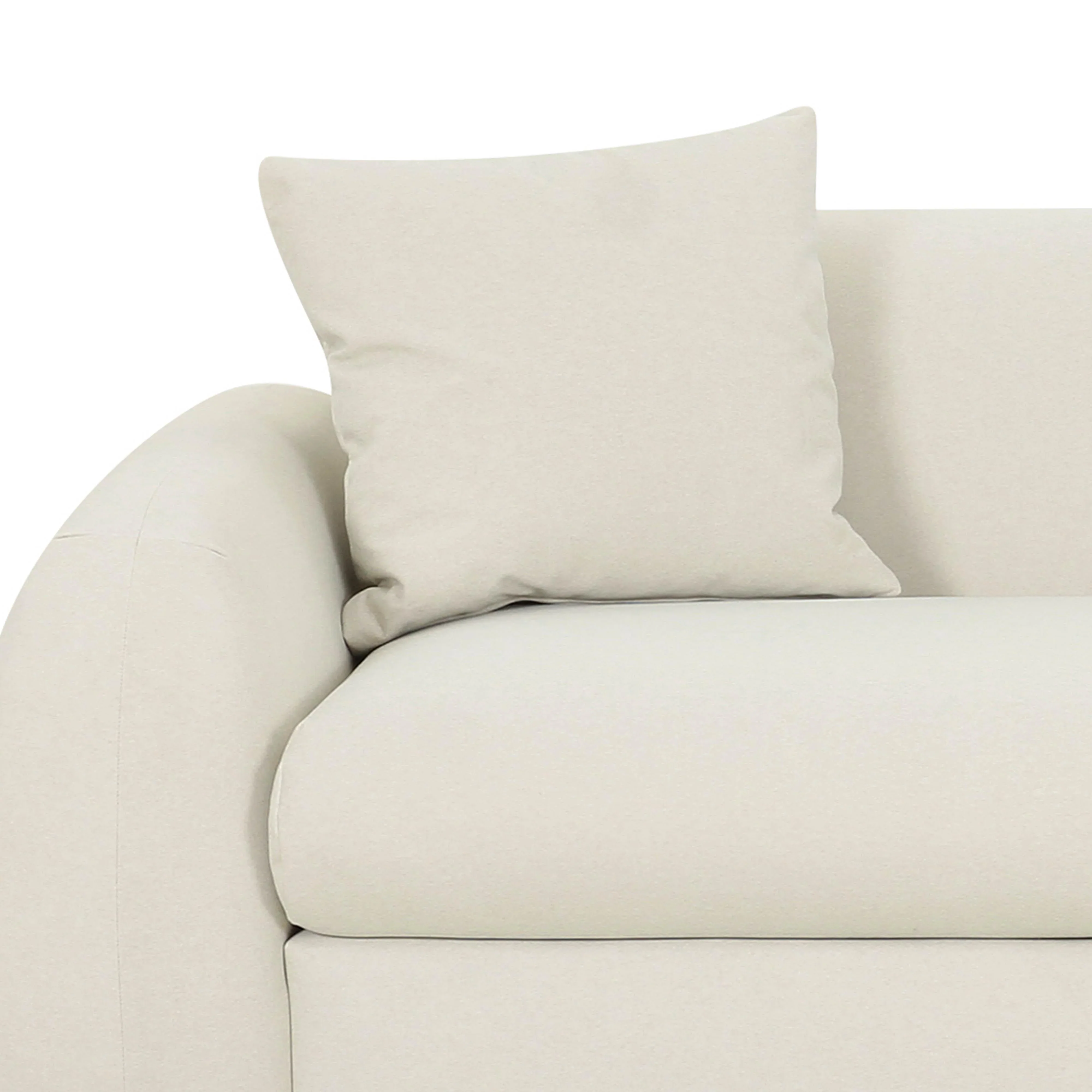 Kourtney 100" Cream Performance Faux Mohair Sofa - Image 4