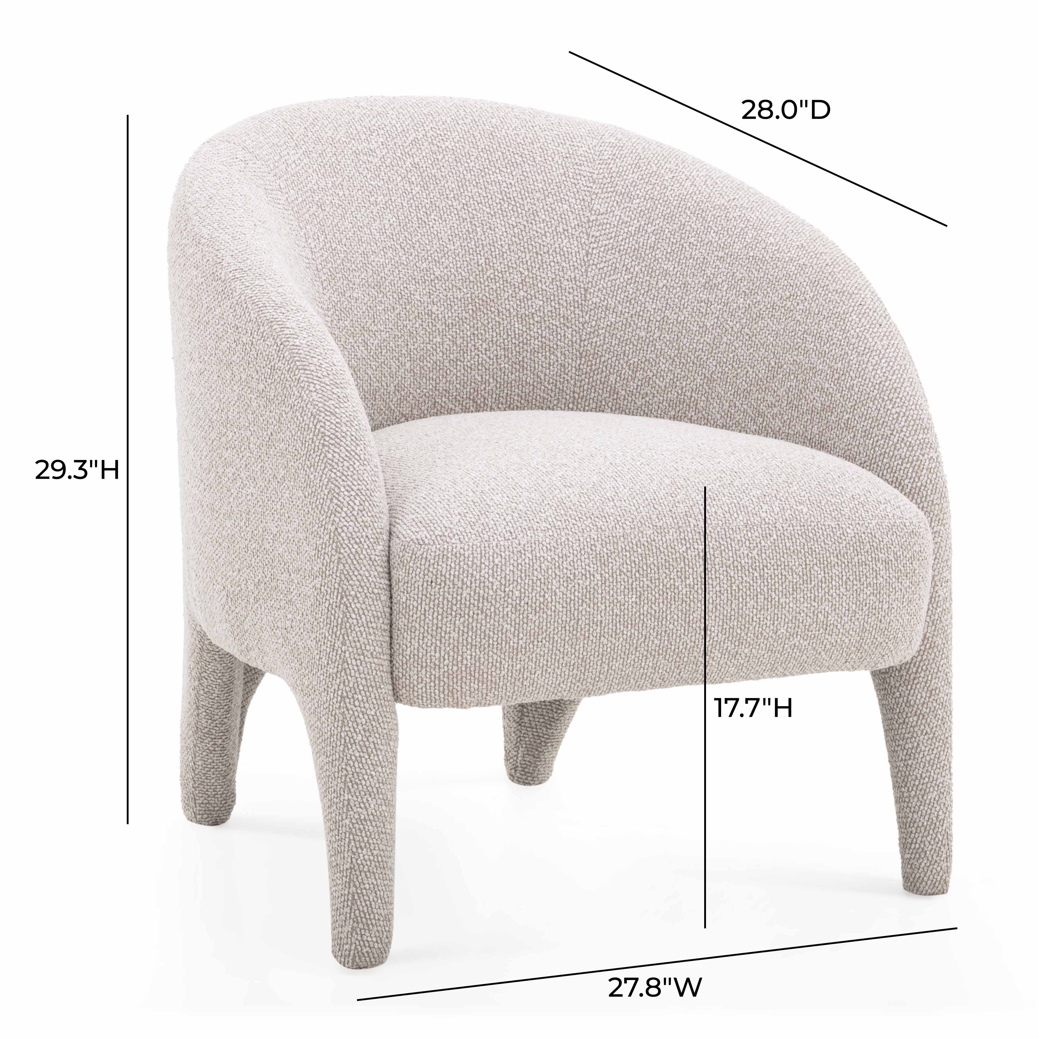 Kris Warm Grey Performance Boucle Accent Chair - Image 7