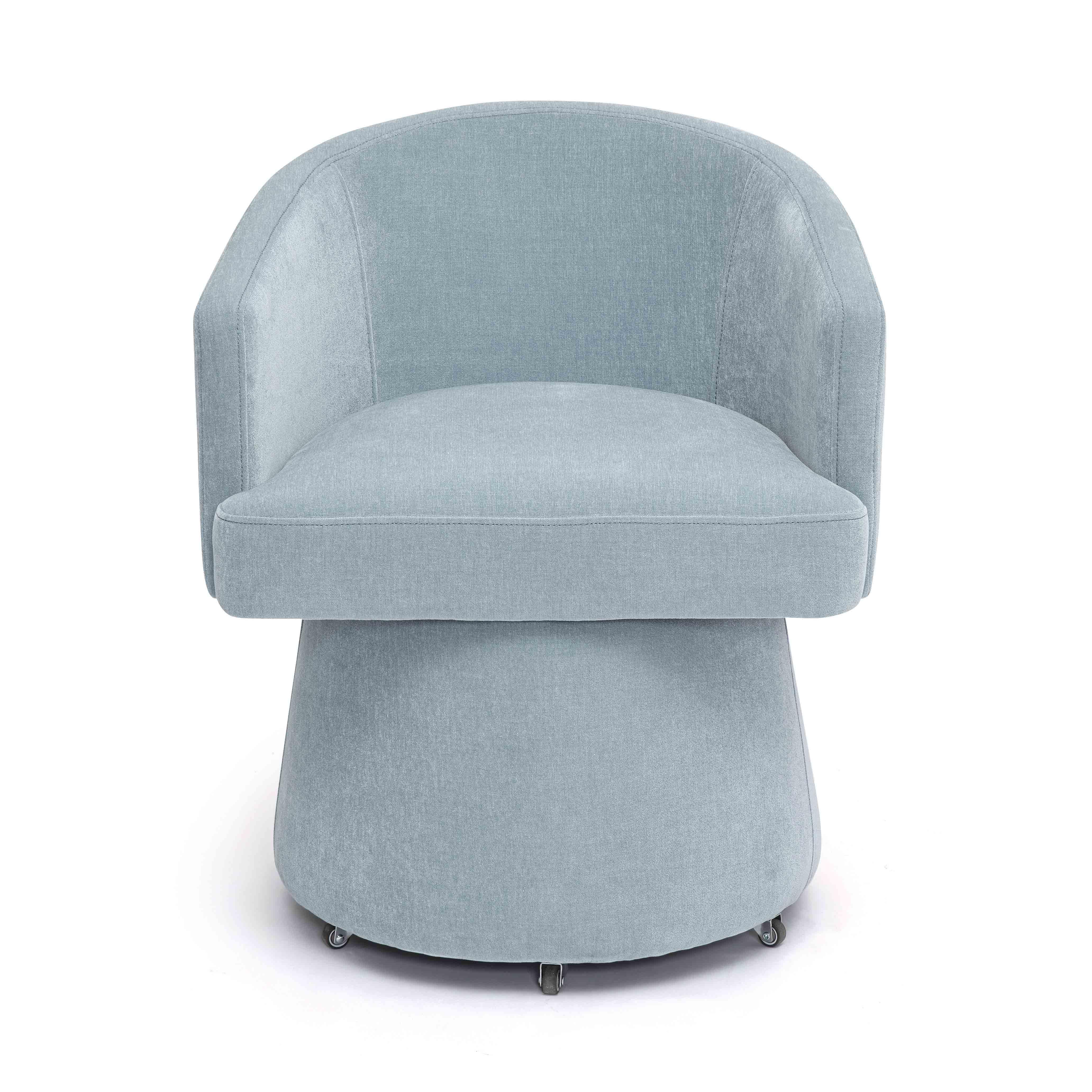 Kristen Upcycled Contract-Grade Chenille Rolling Desk Chair - Image 41