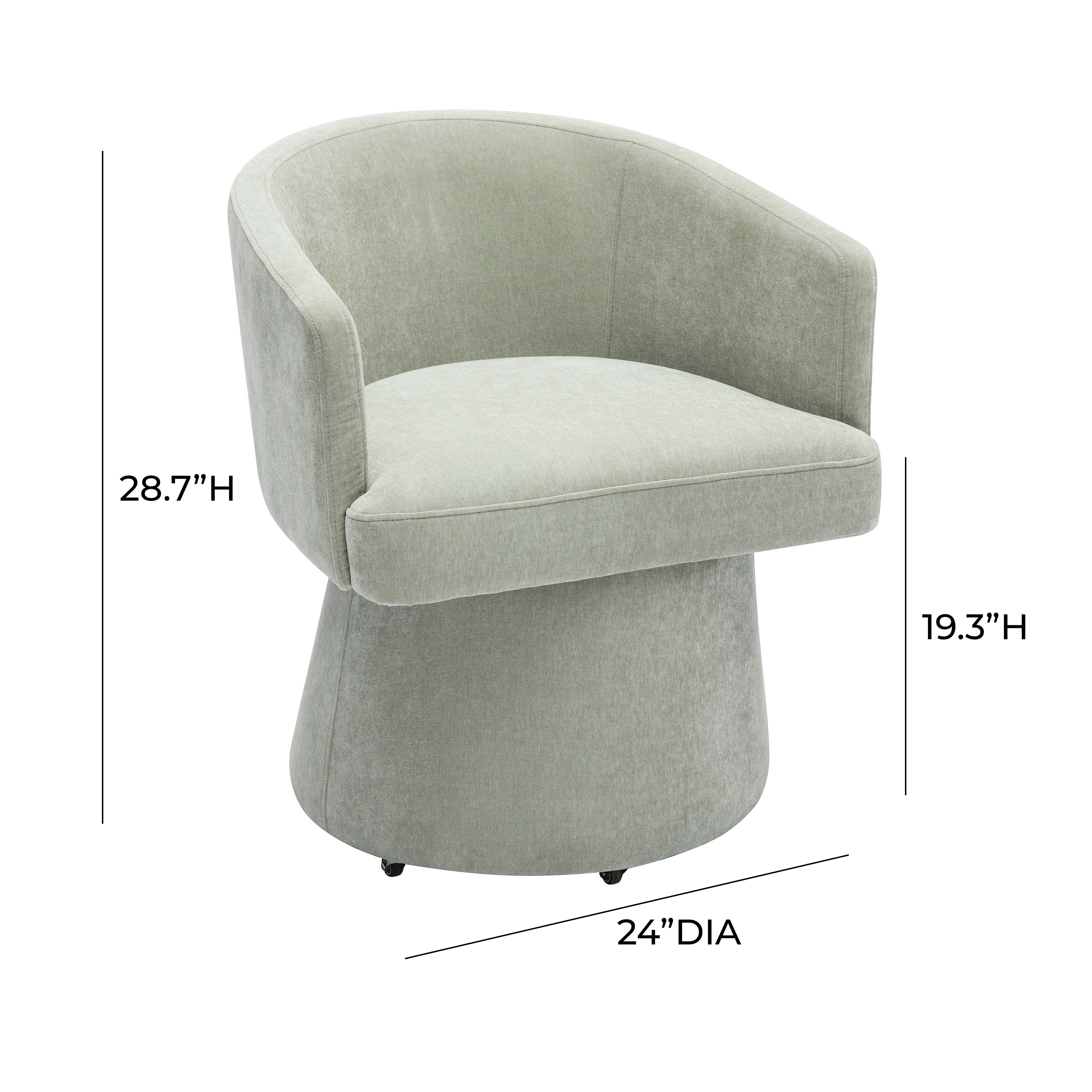 Kristen Upcycled Contract-Grade Chenille Rolling Desk Chair - Image 7