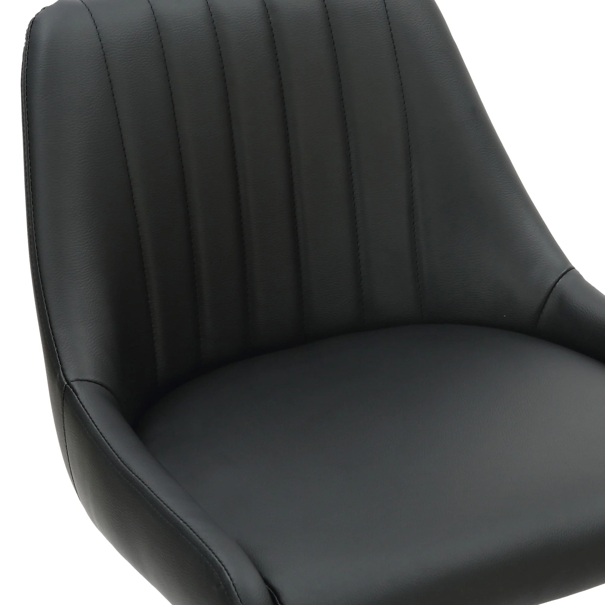 Kron Adjustable Height Air-Lift Swivel Stool, set of 2, in Black Faux Leather - Image 6